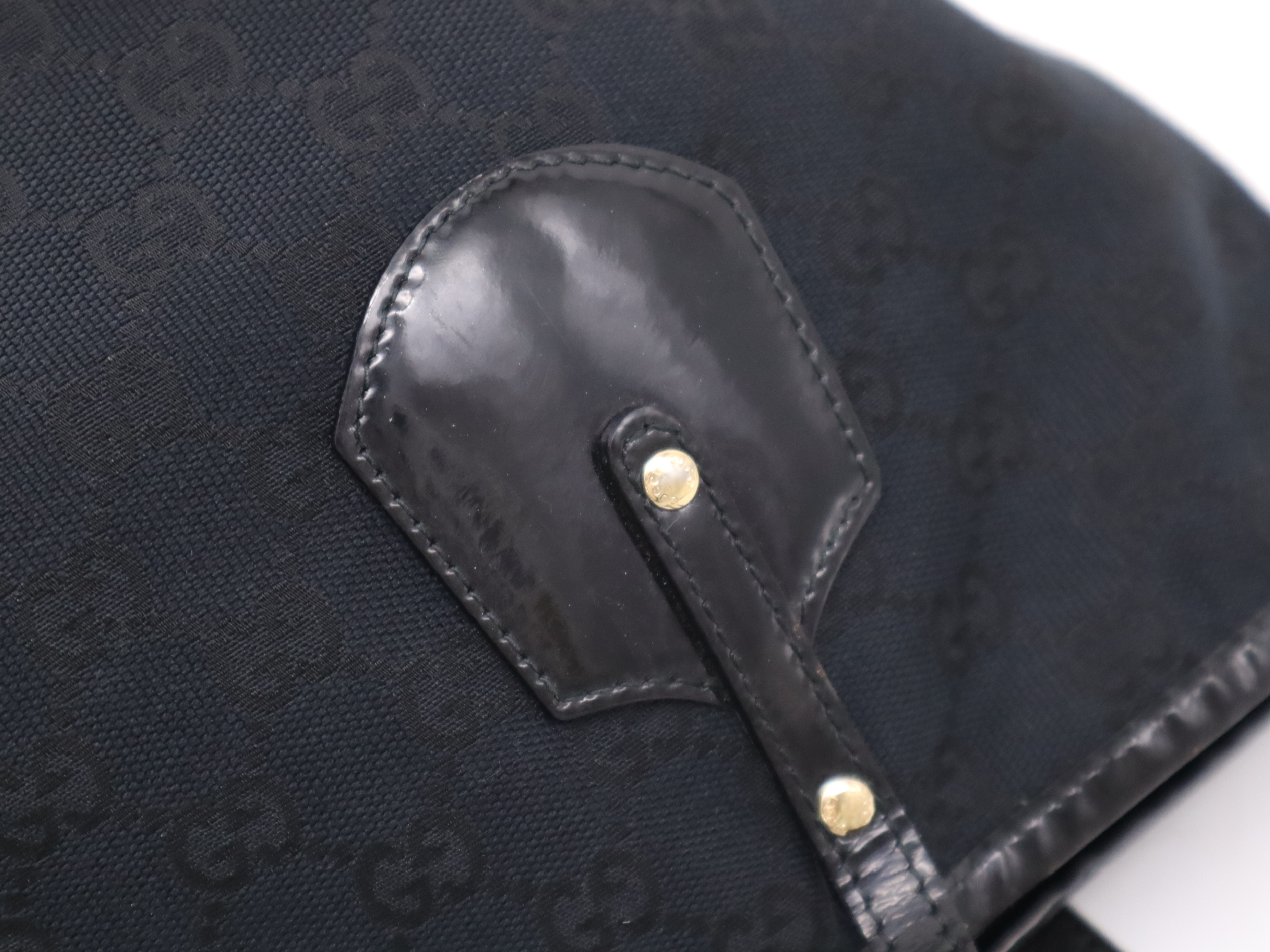 211976 Canvas x Leather GG Canvas Tote Bag Navy GD Hardware Tote Bag — view 8