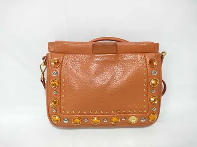 Madras Shoulder Bag, Orange, with Strap