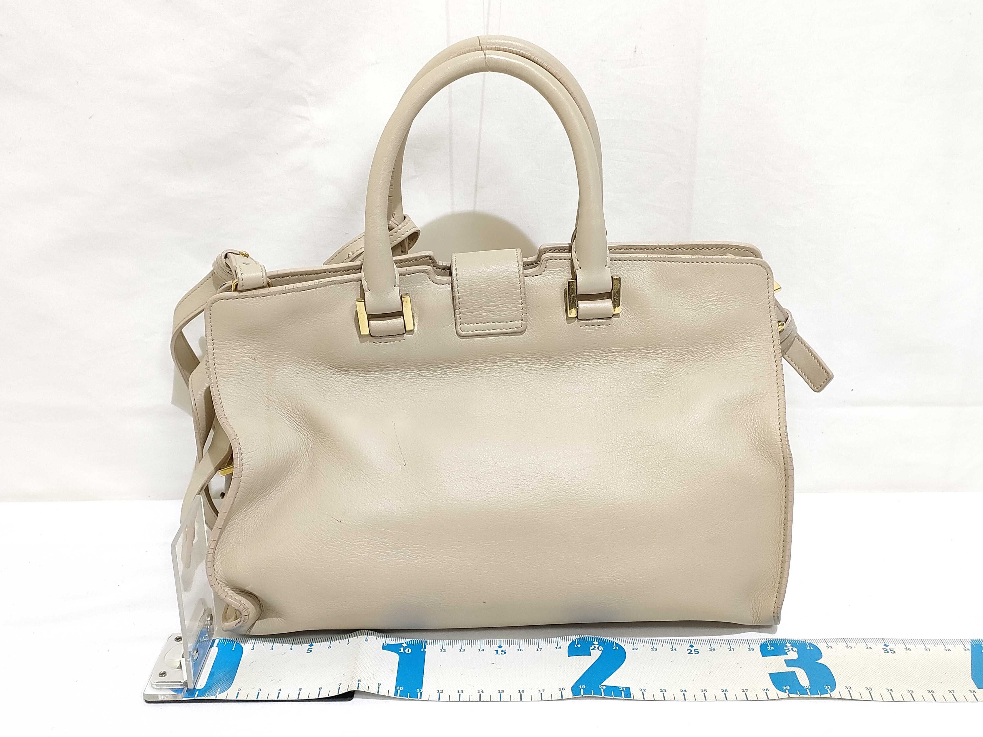 Petit Cabas Leather 2-Way Handbag, Beige, 311210 (Handbag) — view 2