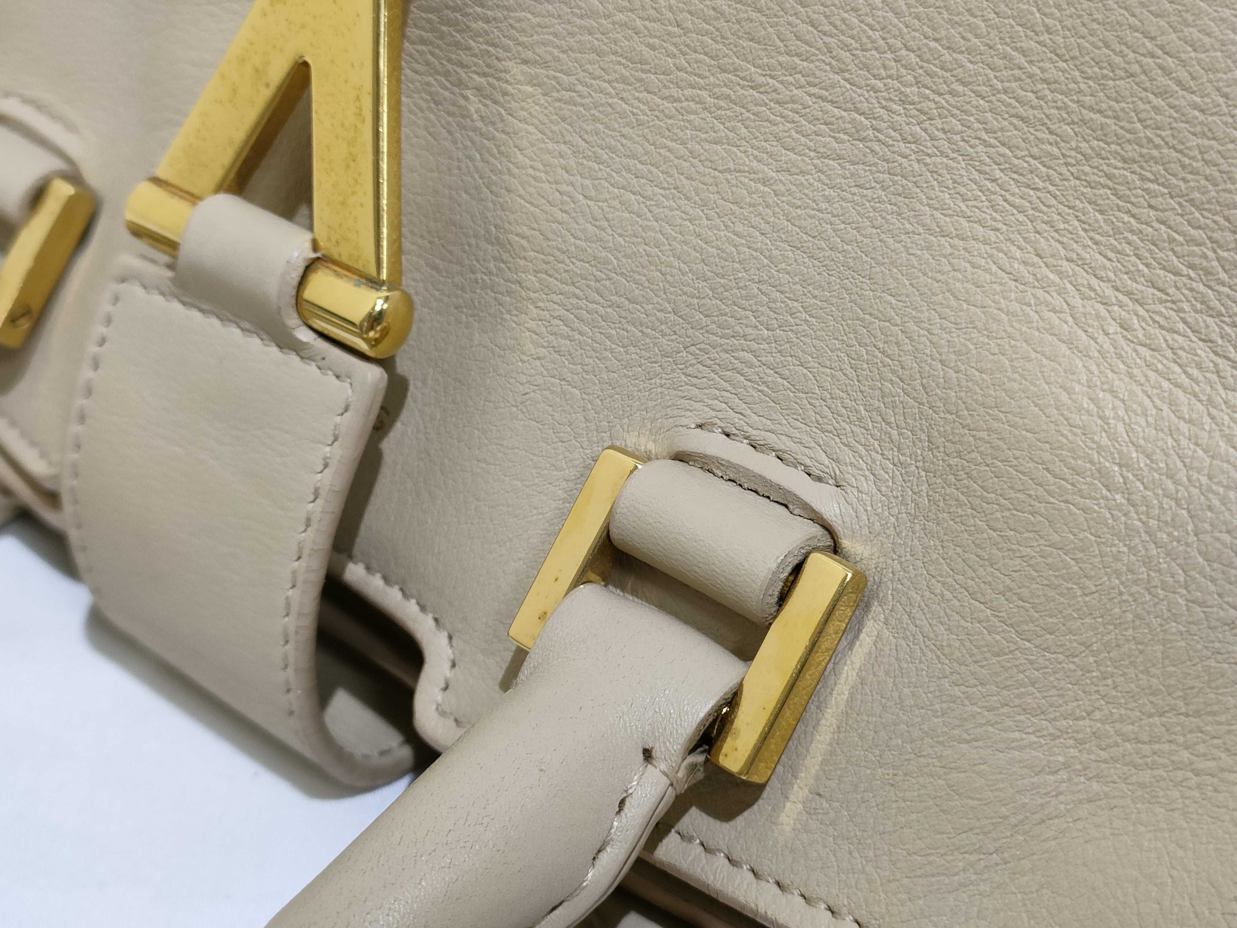 Petit Cabas Leather 2-Way Handbag, Beige, 311210 (Handbag) — view 5