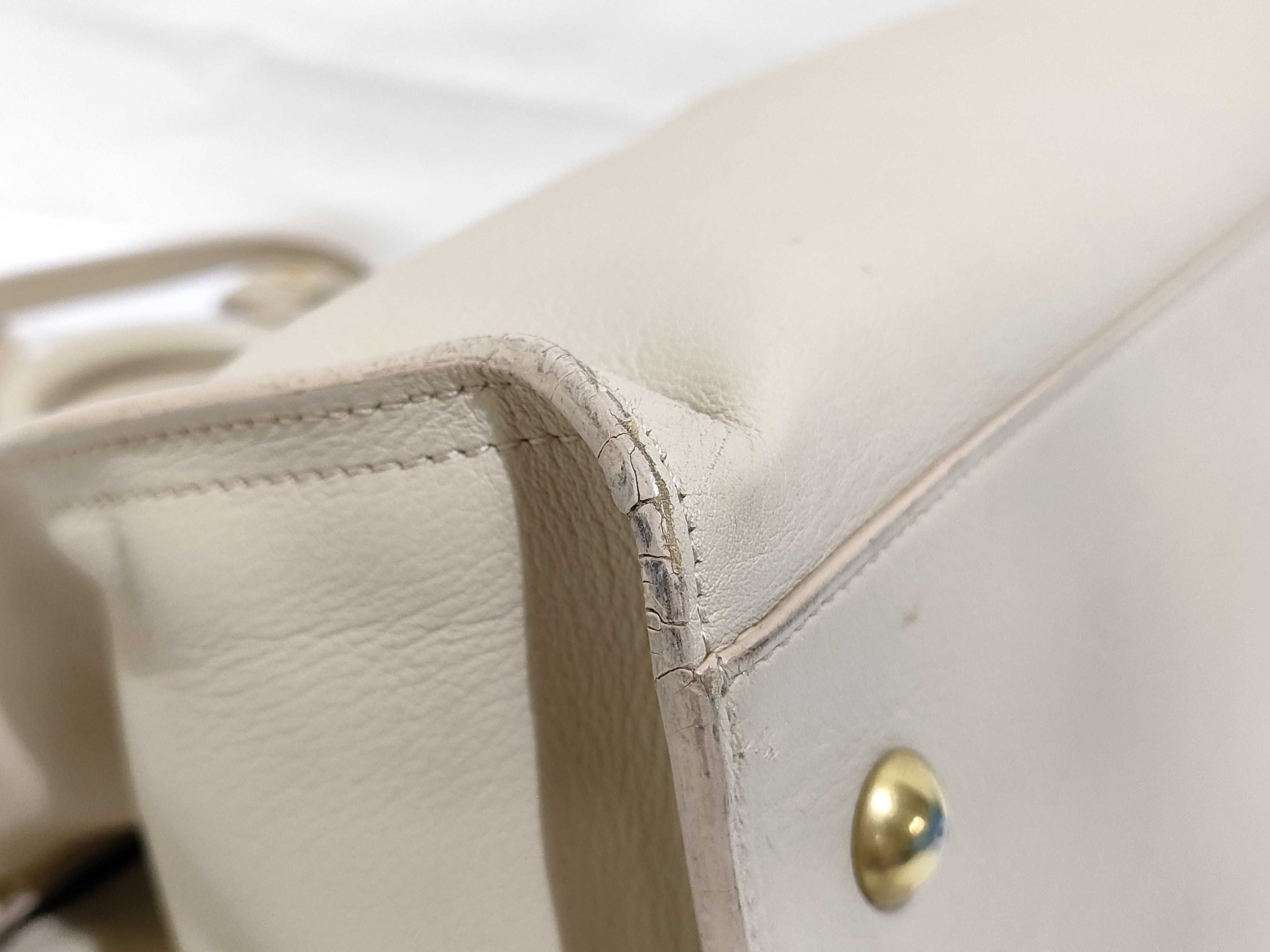 Petit Cabas Leather 2-Way Handbag, Beige, 311210 (Handbag) — view 6