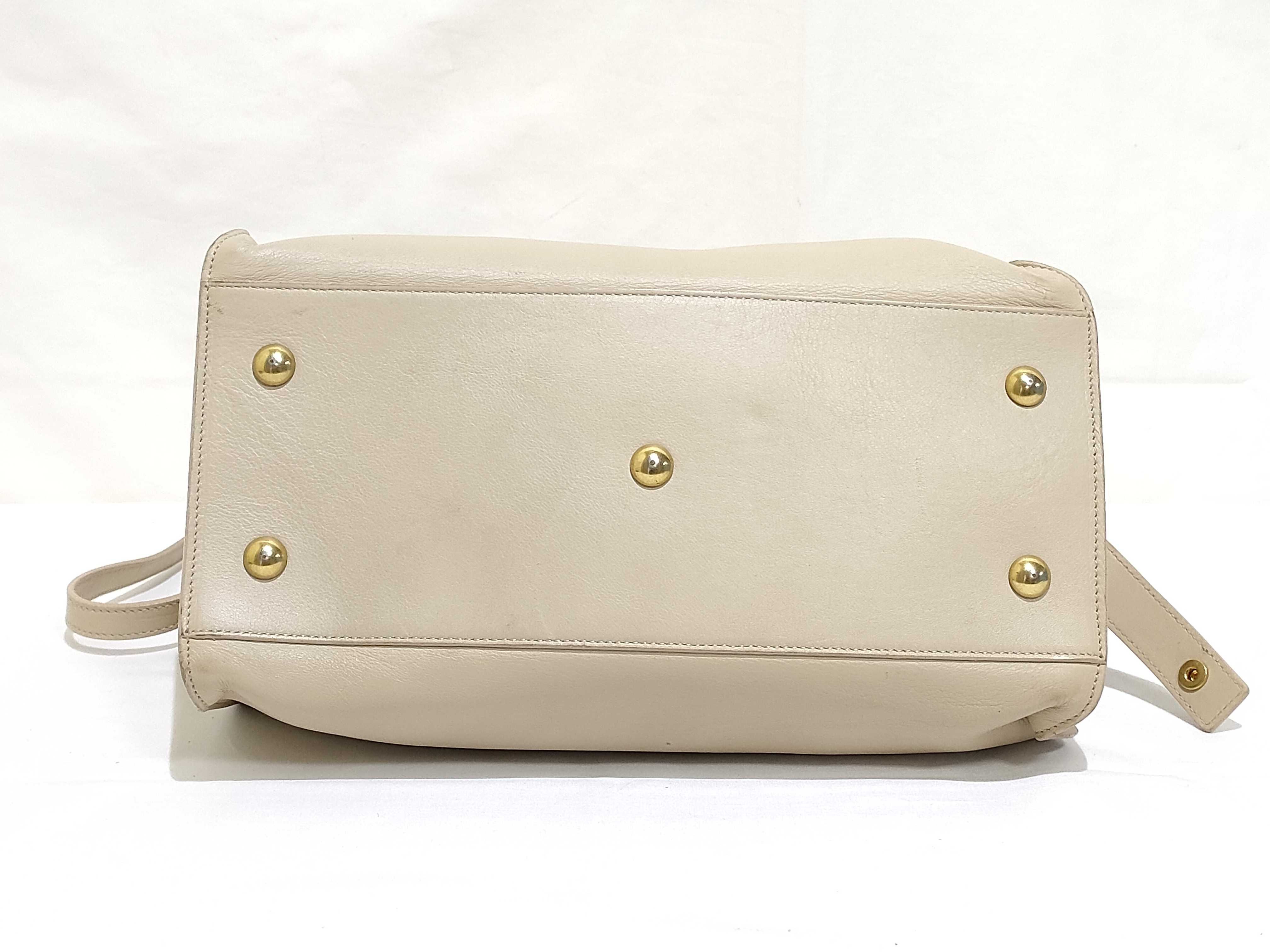 Petit Cabas Leather 2-Way Handbag, Beige, 311210 (Handbag) — view 7