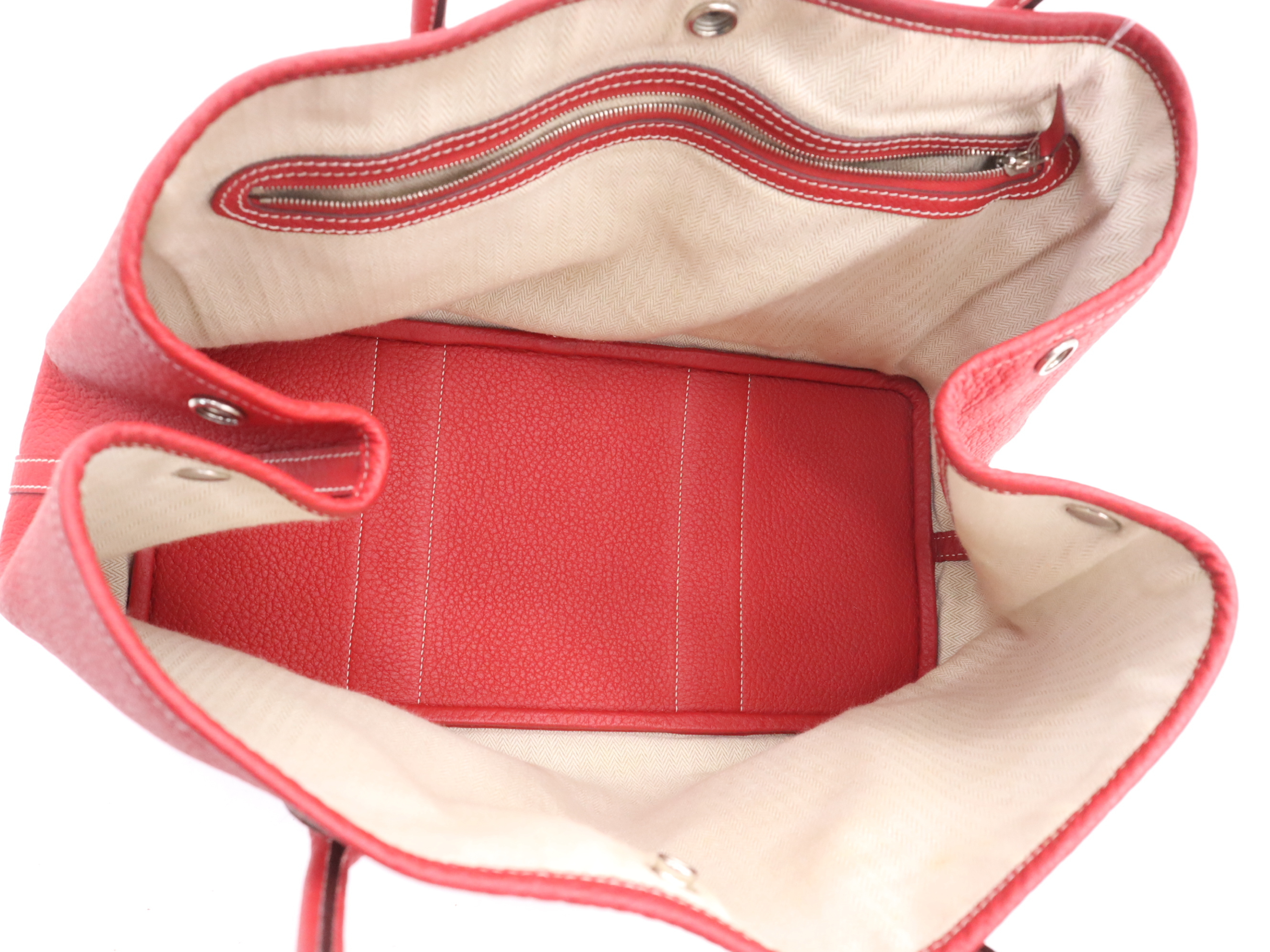Negonda Garden Party PM Tote Bag, Rouge, Silver Hardware, with Dust Bag, P Stamp, 2012 — view 11