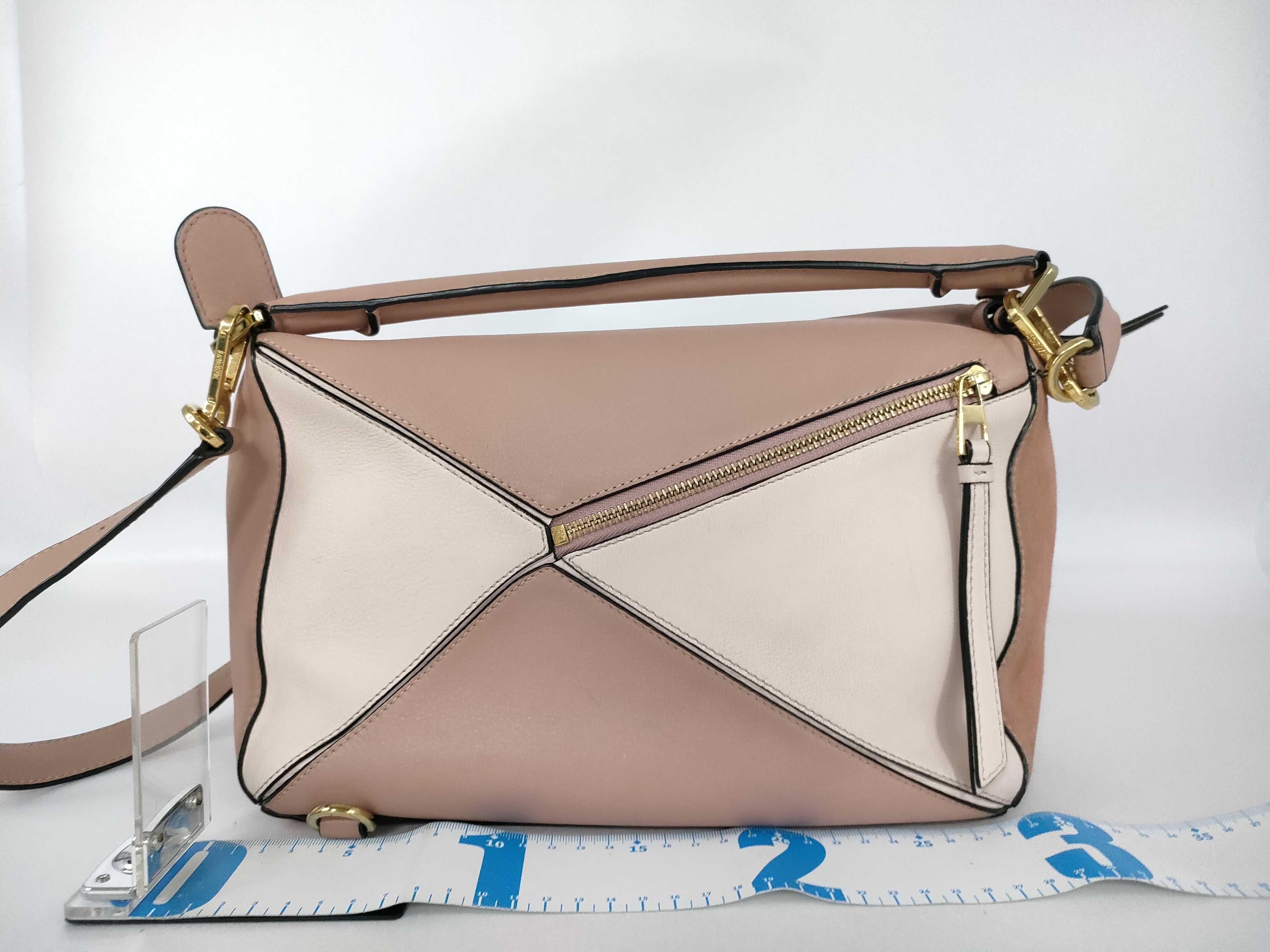 Puzzle Bag, Calfskin x Suede, Pink Shoulder Bag — view 2