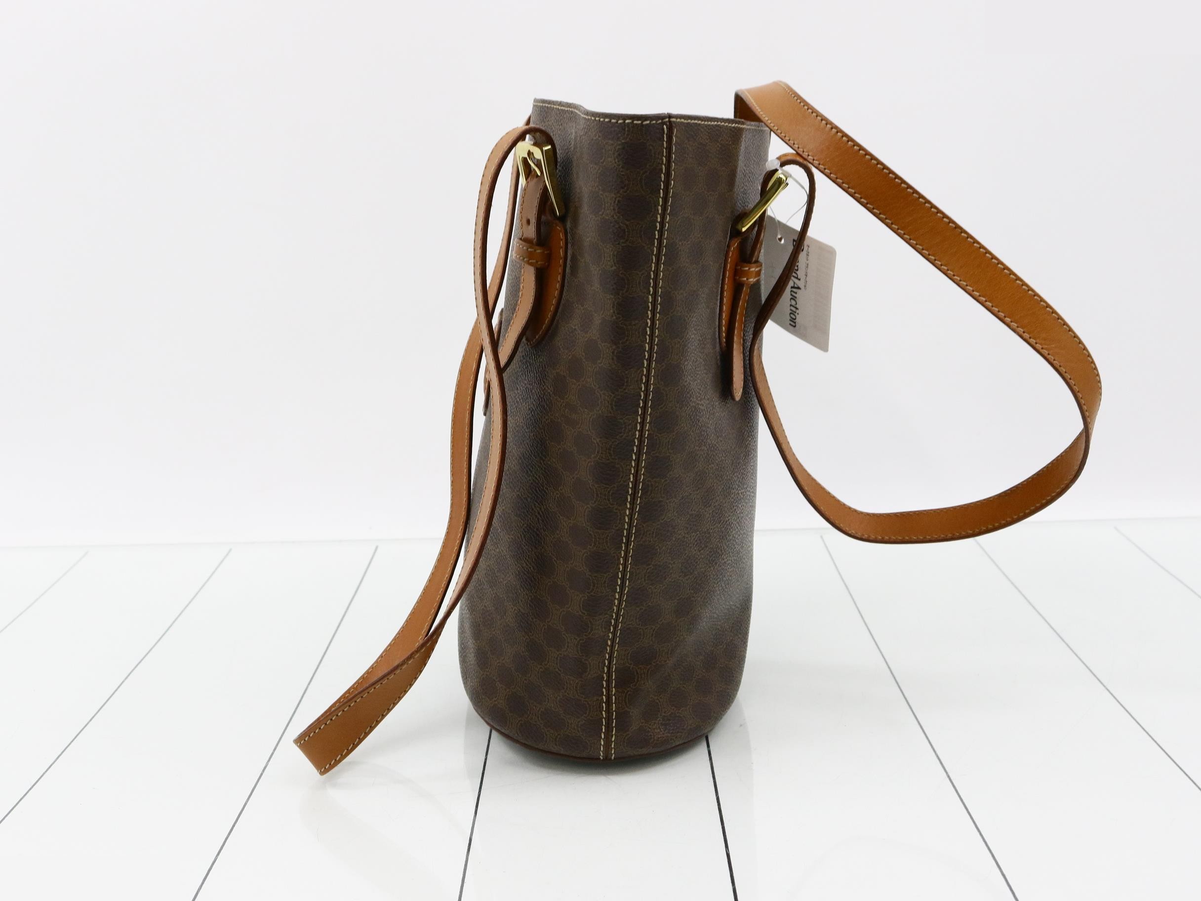 Macadam Tote Bag, PVC/Leather, Brown — view 3