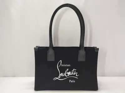logo canvas leather tote bag.