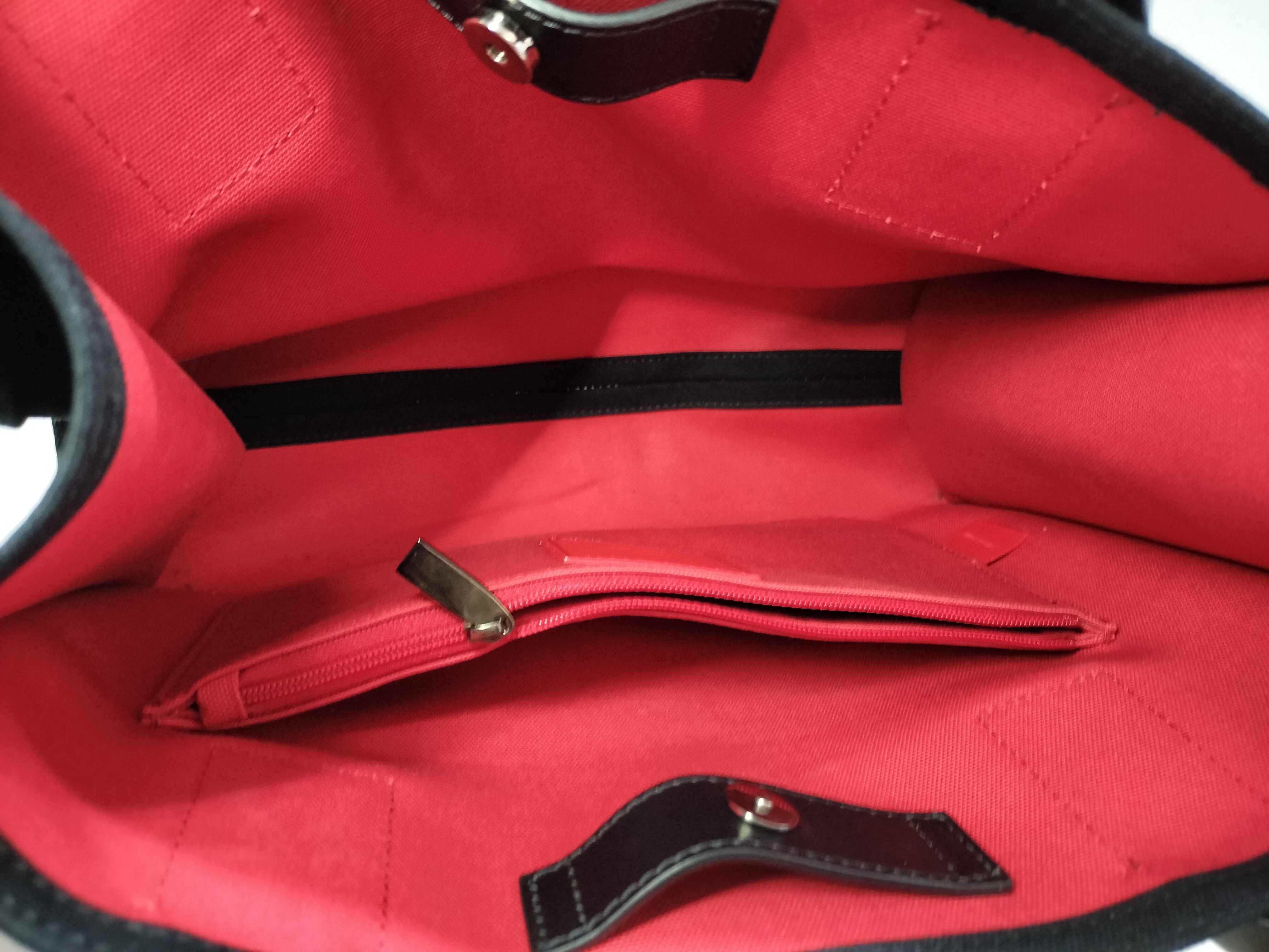 logo canvas leather tote bag. — view 7