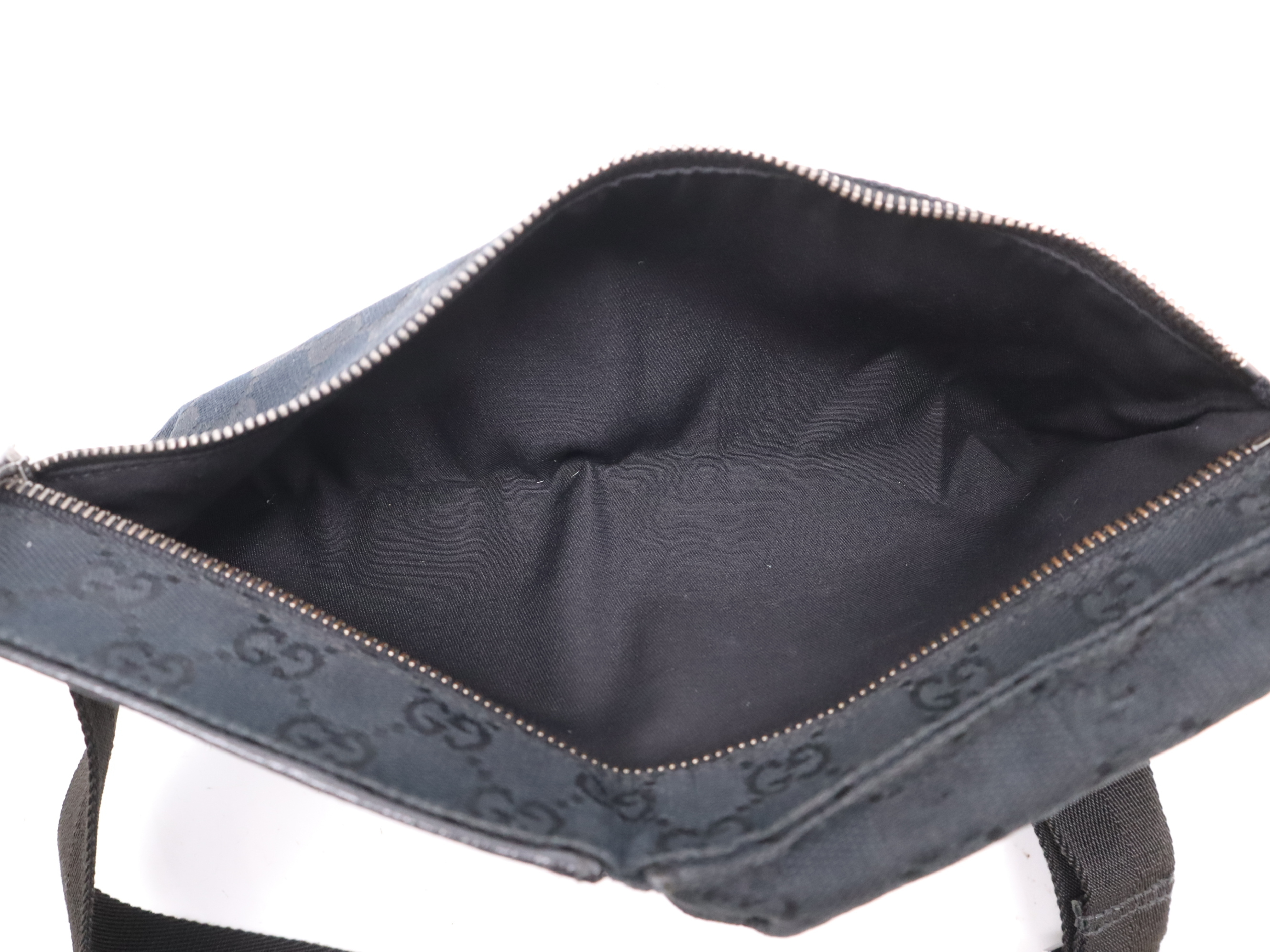 28566 canvas x leather GG canvas waist bag black SV metal fittings storage bag included waist bag — view 10