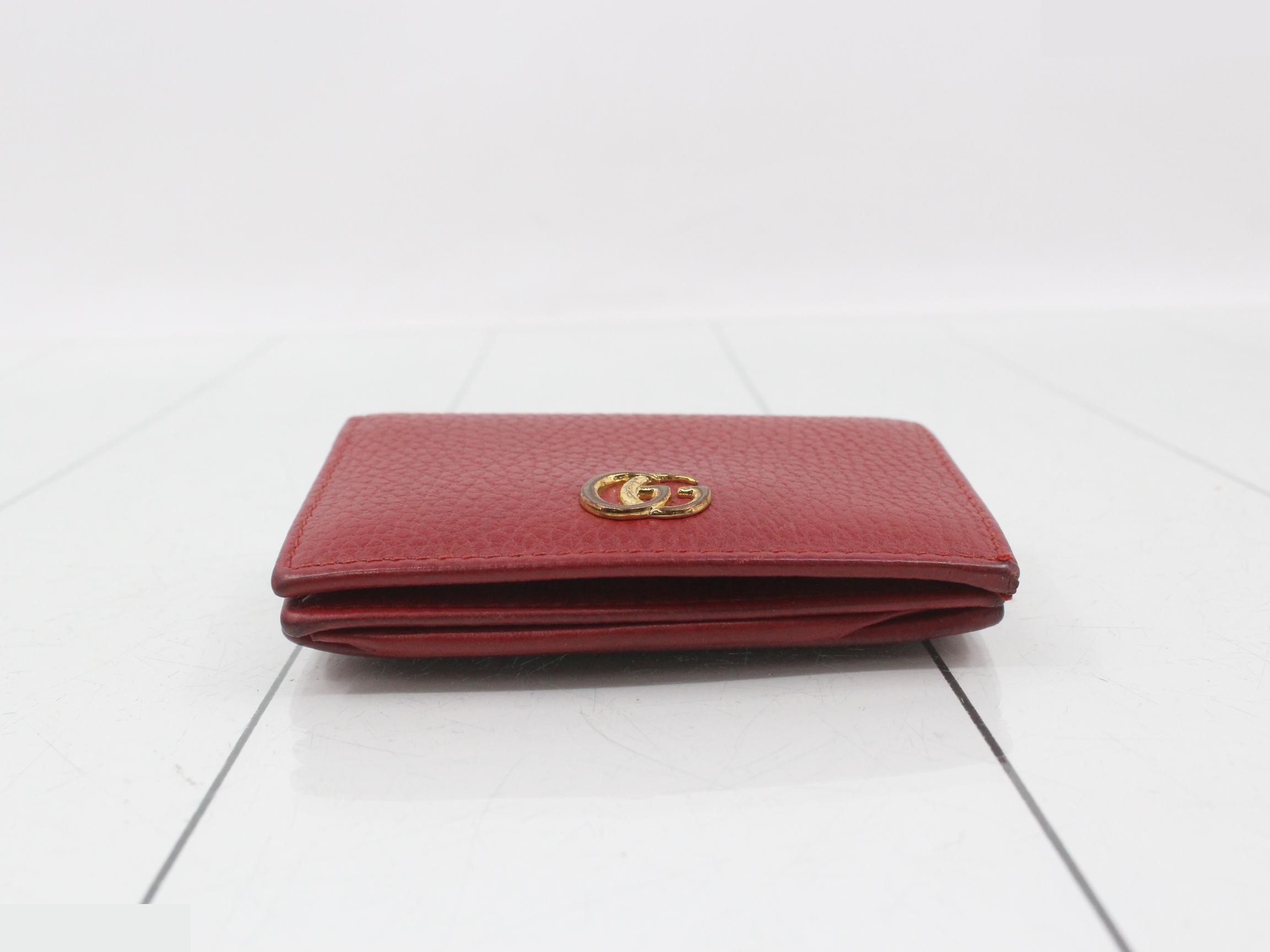 Marmont bi-fold wallet, red, 456126, 493075 — view 3