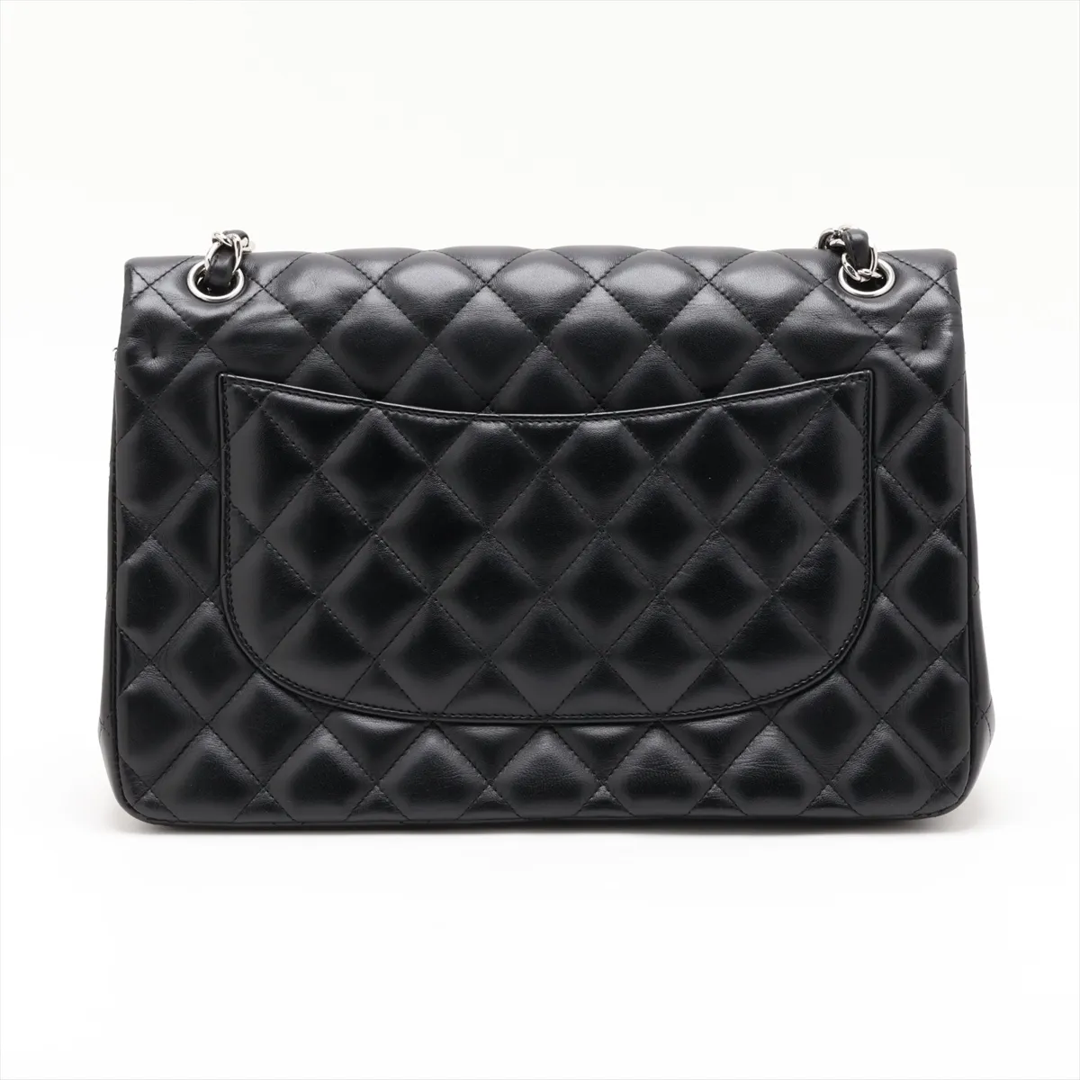 [Individually packaged] Chanel Large Matelassé 30 Lambskin Double Flap Double Chain Bag, Black with Silver Hardware, 14563235, Serial Number 14, A58600 — view 2
