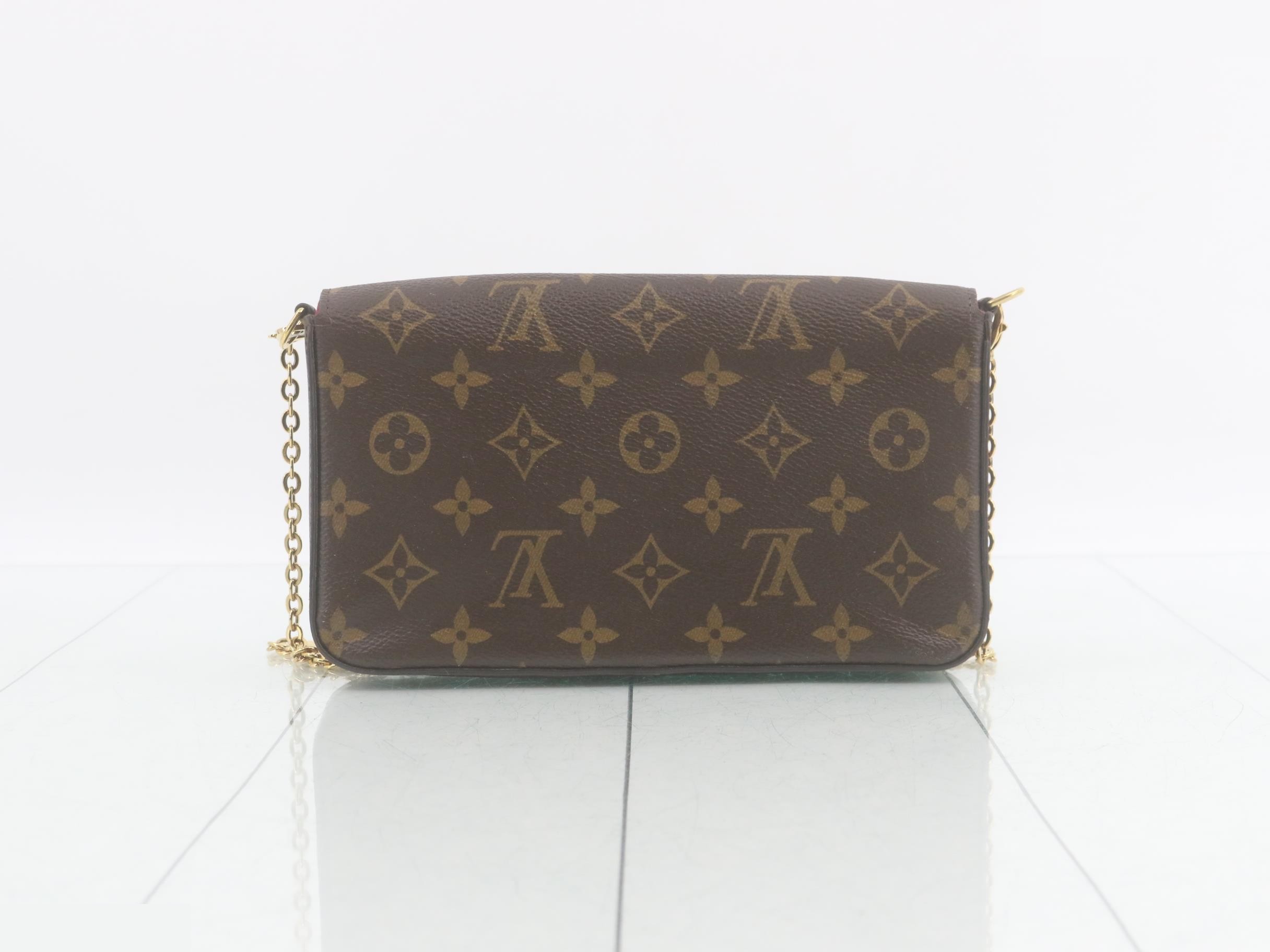 Monogram Pochette Felicie Fuchsia Shoulder Bag with Case — view 2