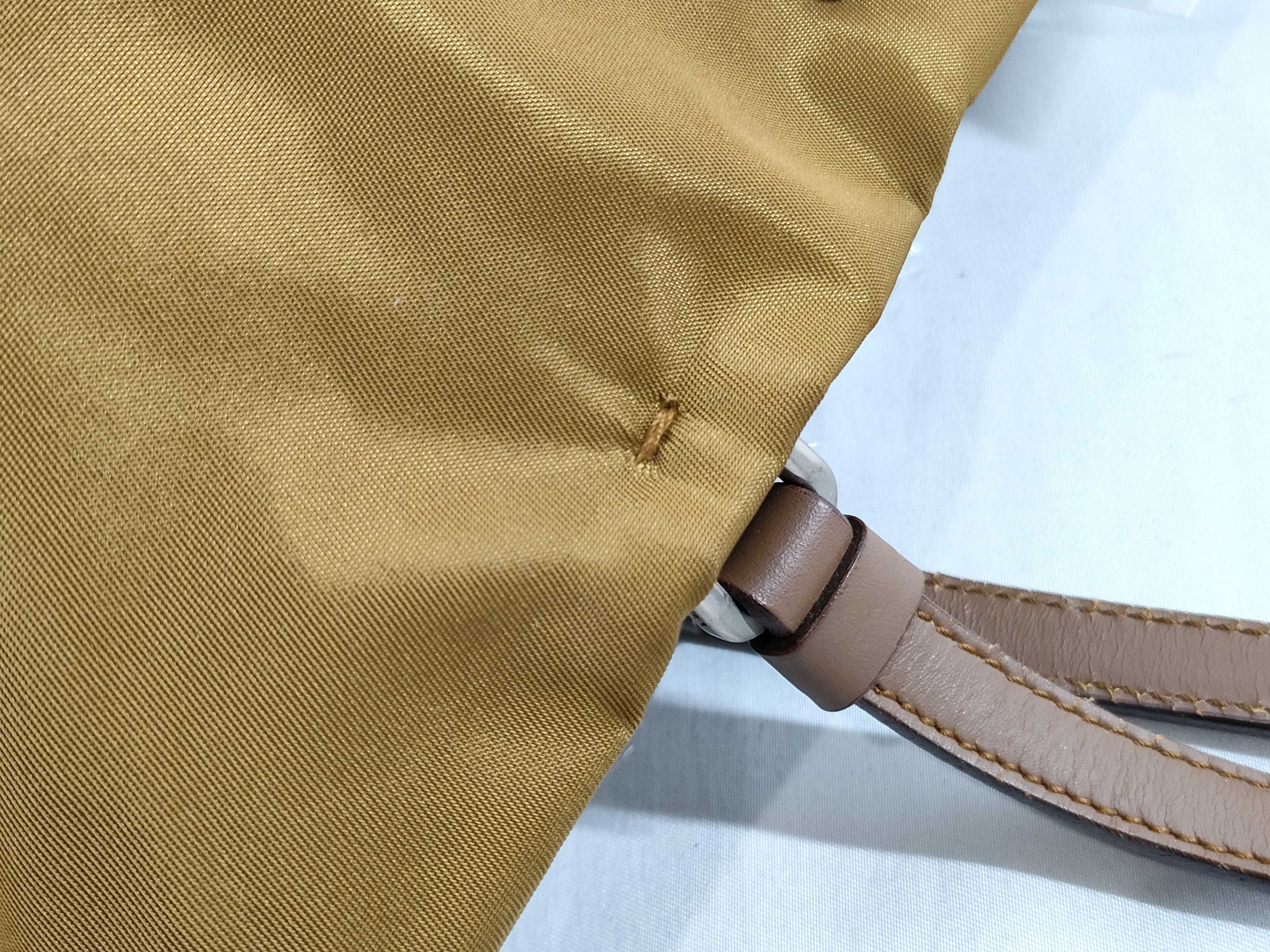 Nylon Triangle Logo Tote Bag, Yellow Handbag — view 5