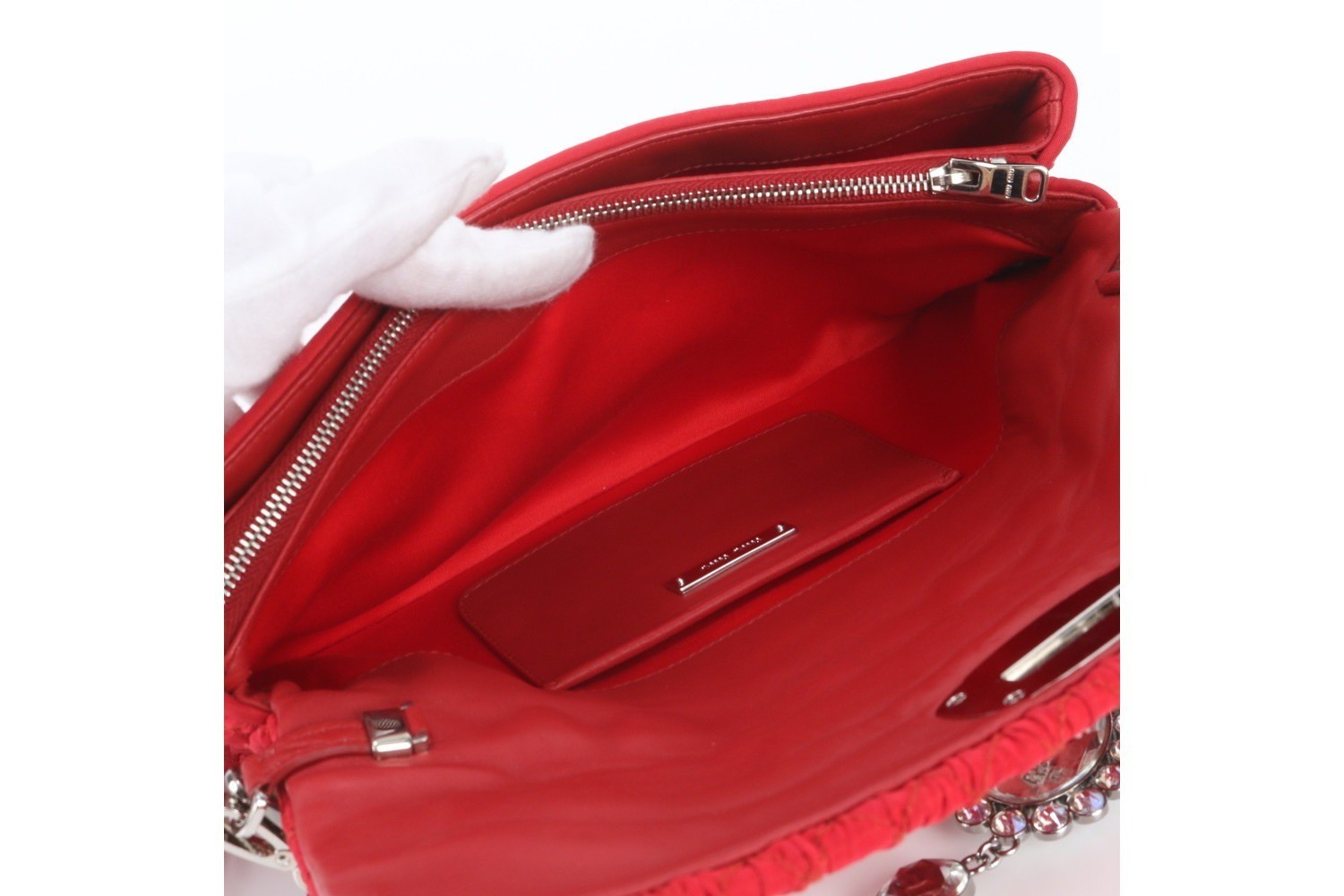 Matelassé Nappa Crystal Bijou Leather 2-Way Shoulder Bag — view 9