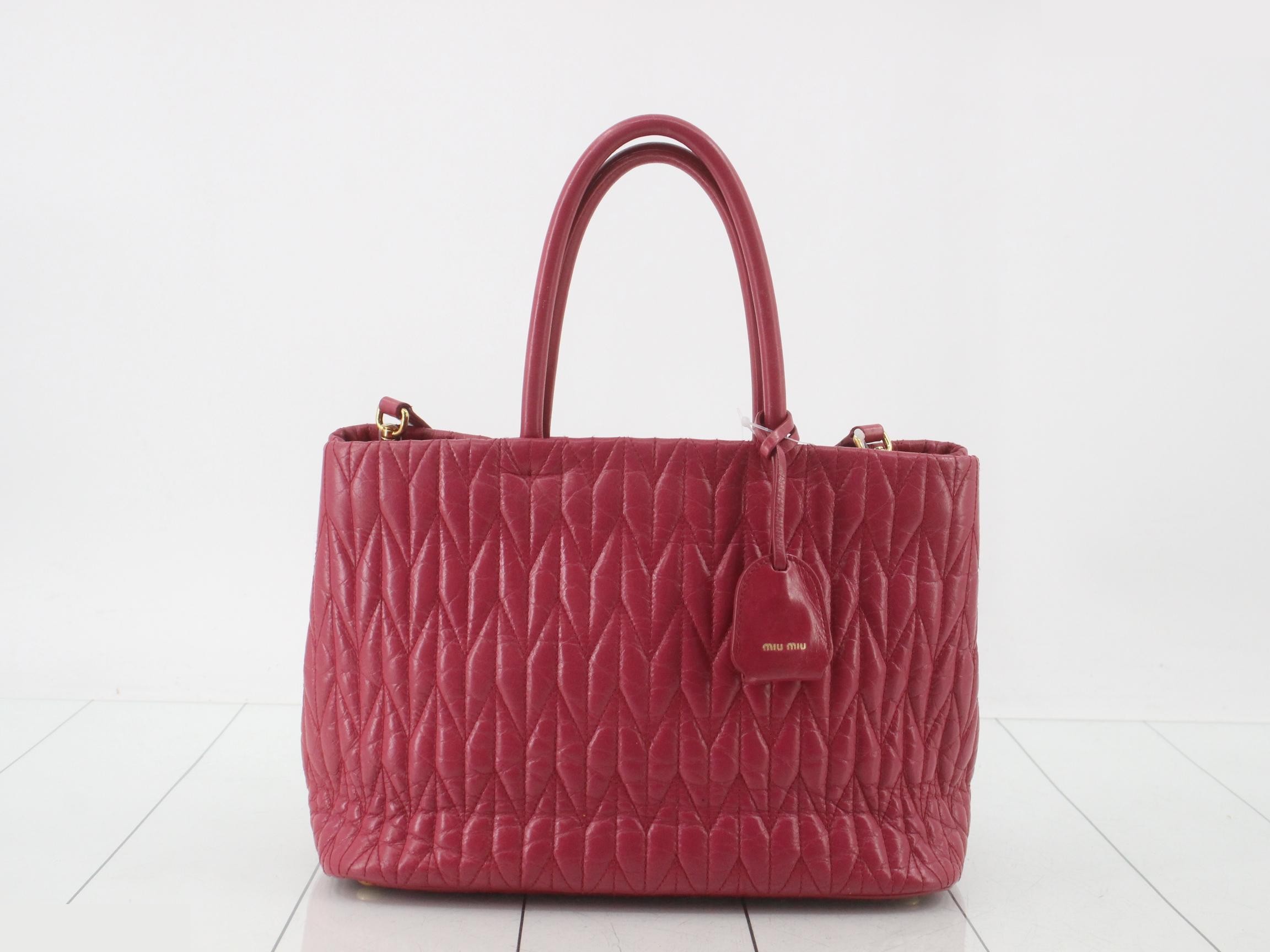 2-Way Tote Bag, Leather, Pink — view 2