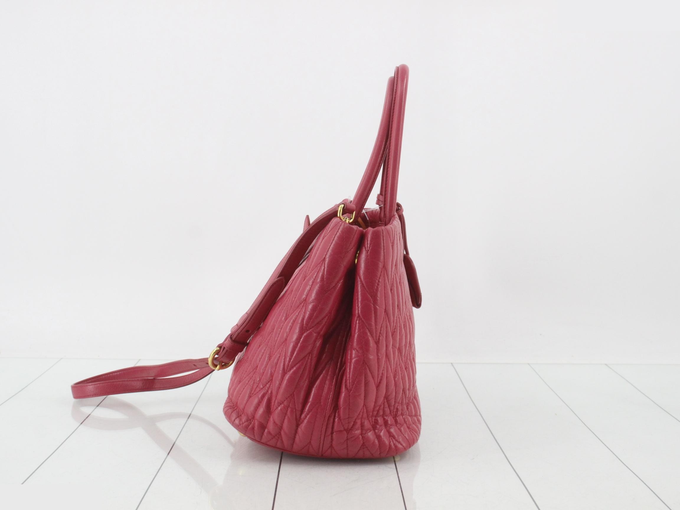 2-Way Tote Bag, Leather, Pink — view 3