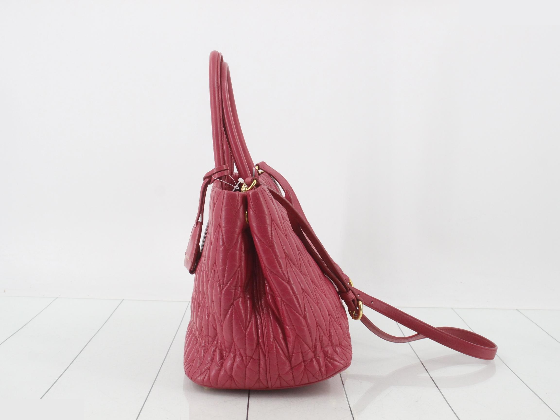 2-Way Tote Bag, Leather, Pink — view 4