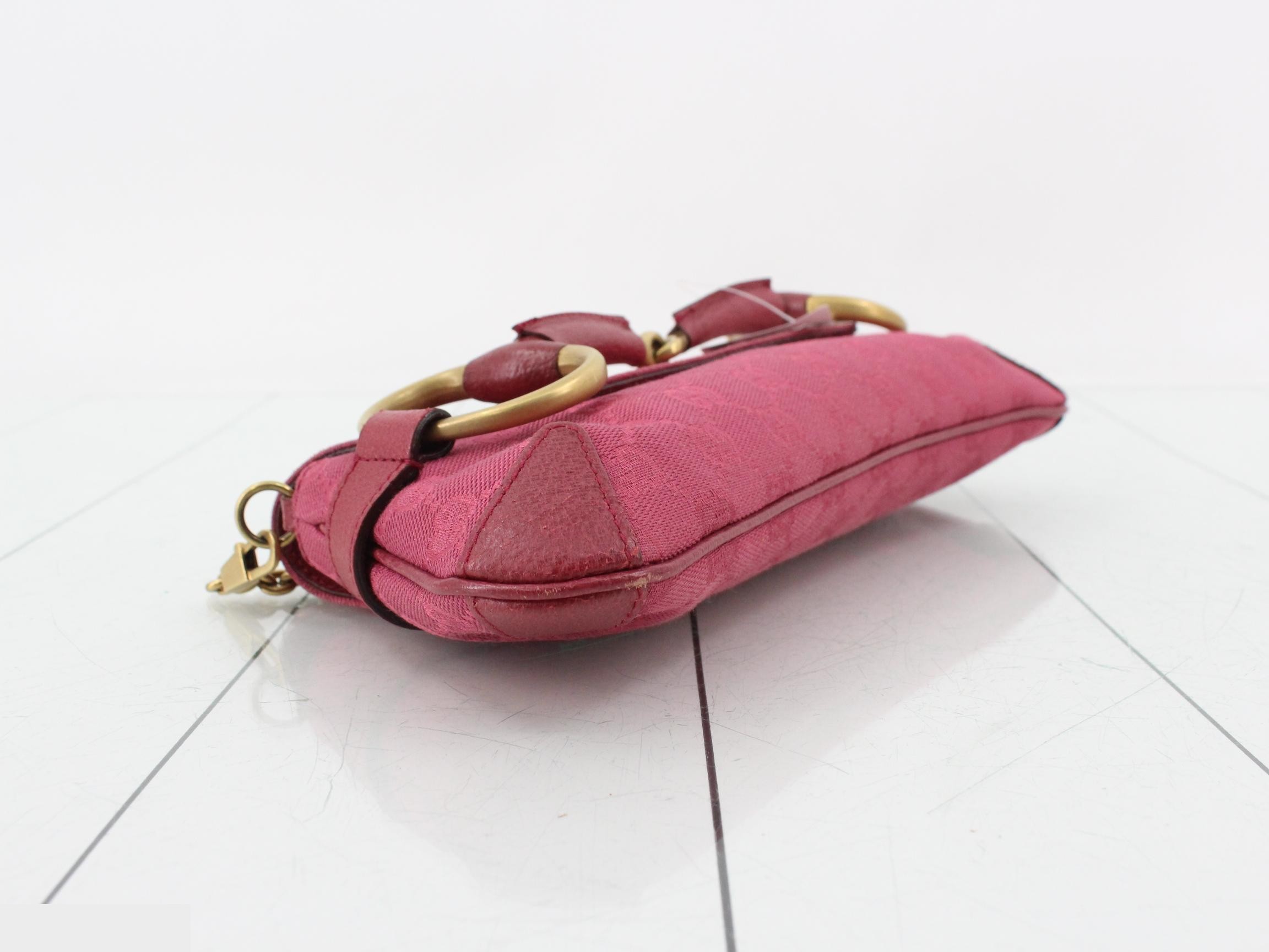 Canvas Shoulder Bag, Red, Horsebit, 114923 — view 5