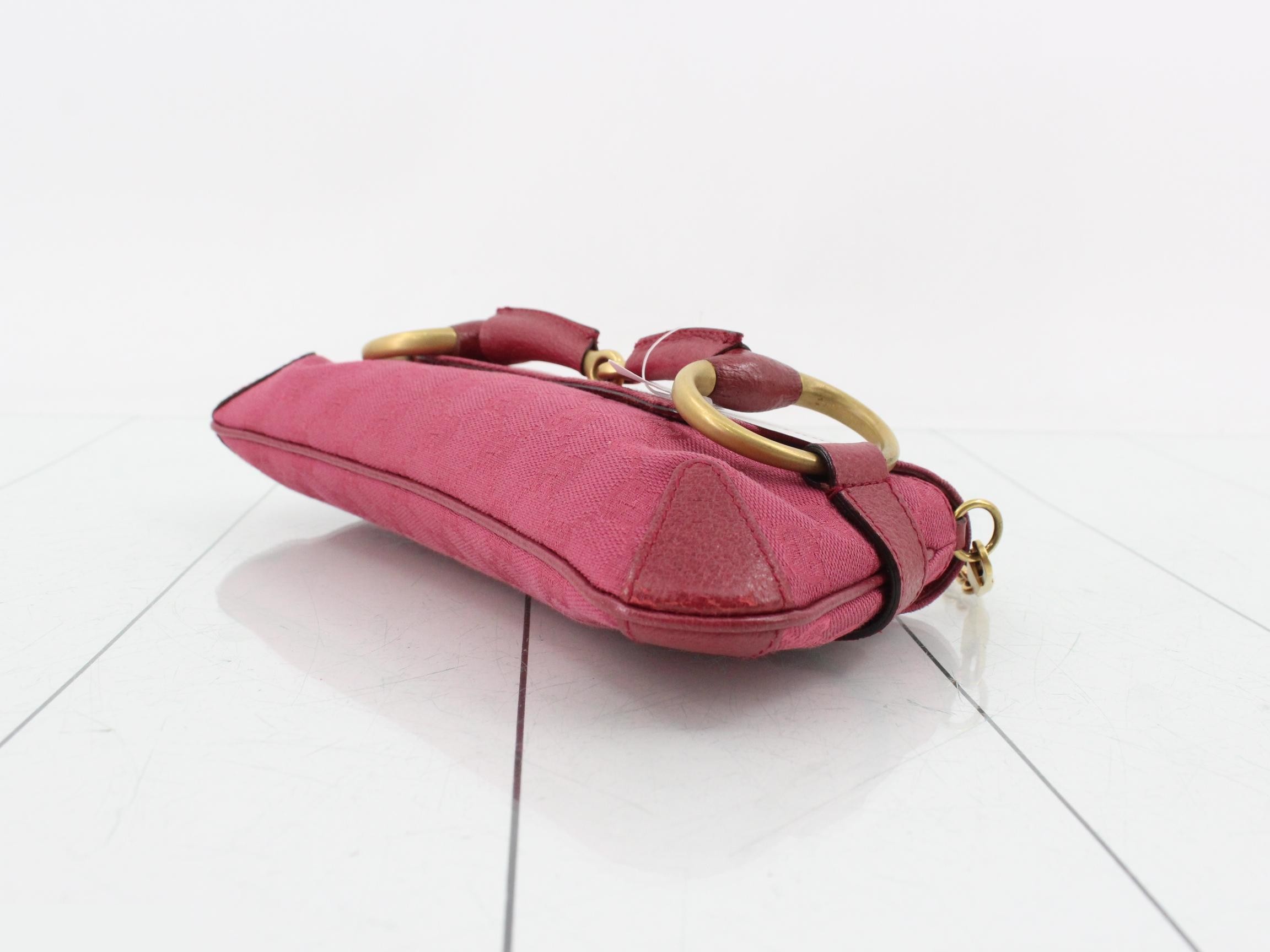 Canvas Shoulder Bag, Red, Horsebit, 114923 — view 6