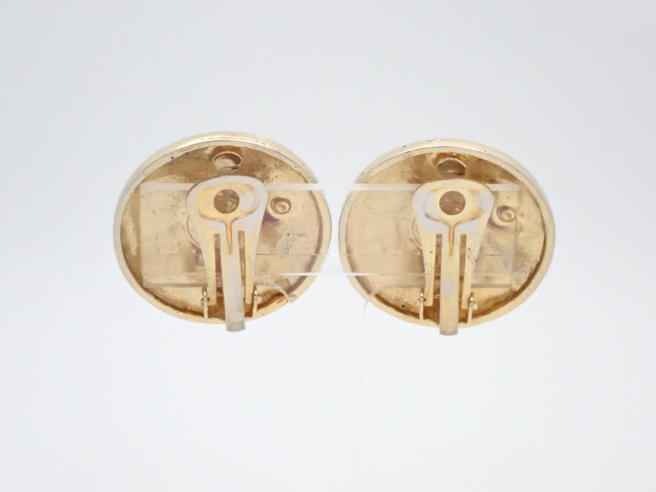 Round Coco Mark Gold x Silver Earrings — view 2