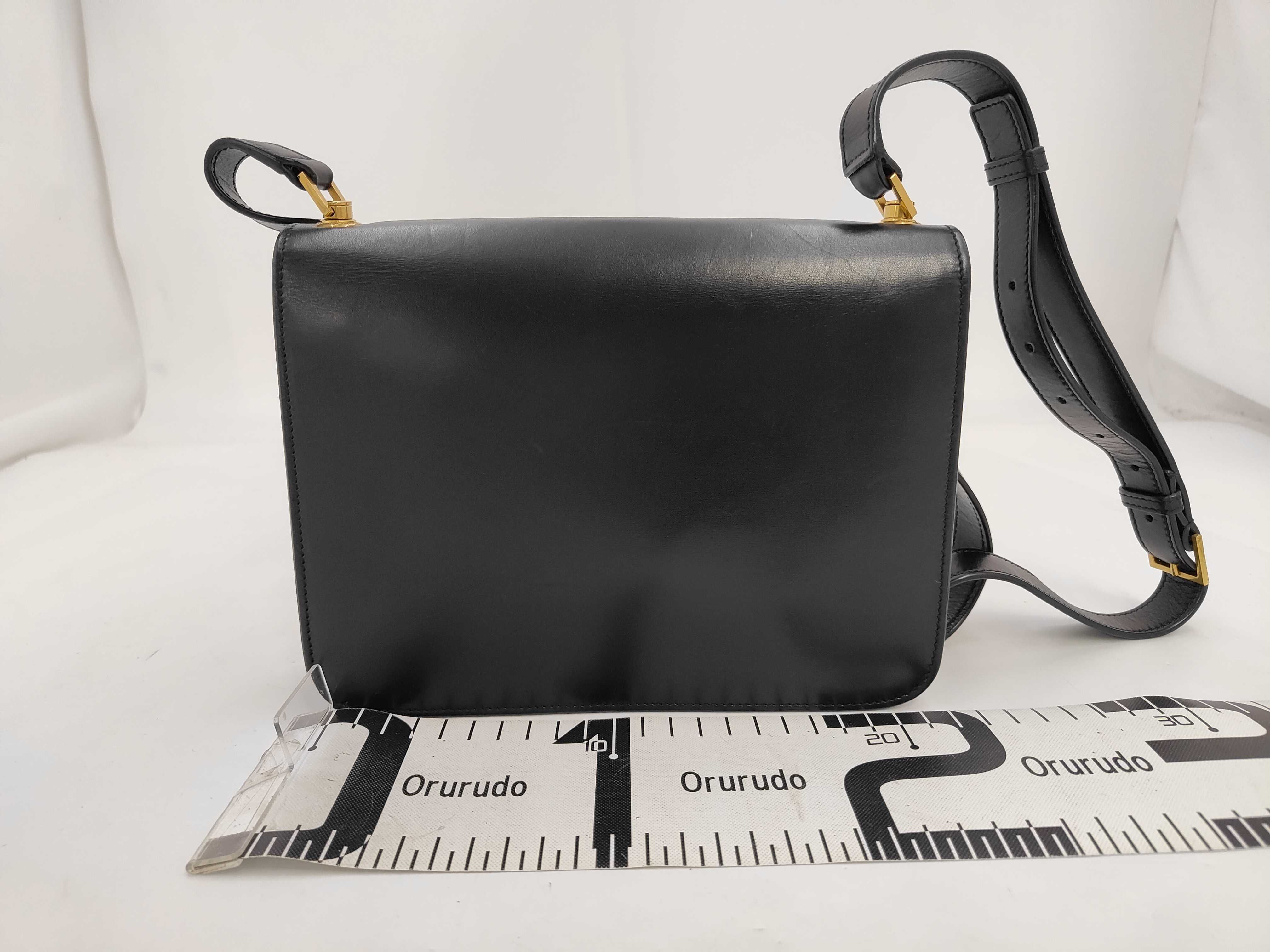CarreBox Shoulder & Crossbody Bag, Black with Gold Buckle — view 2