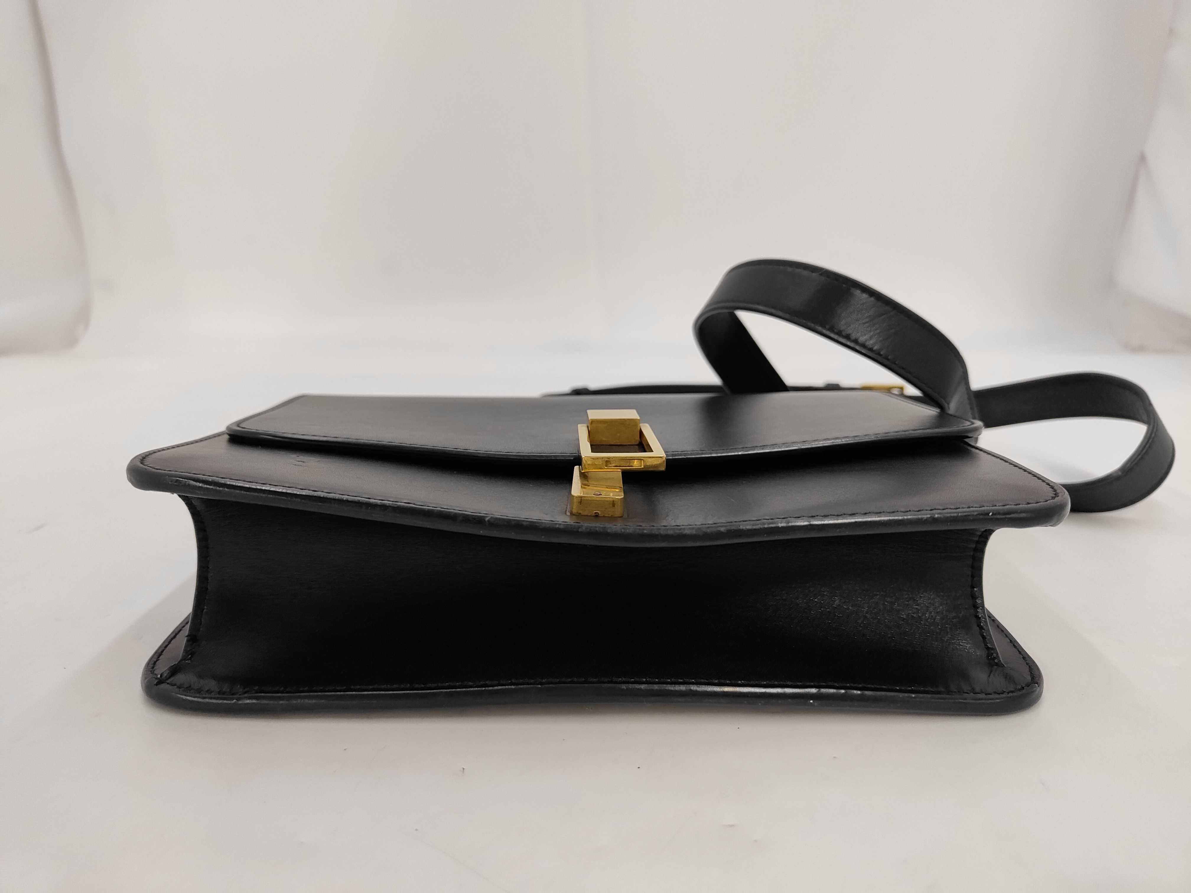 CarreBox Shoulder & Crossbody Bag, Black with Gold Buckle — view 4