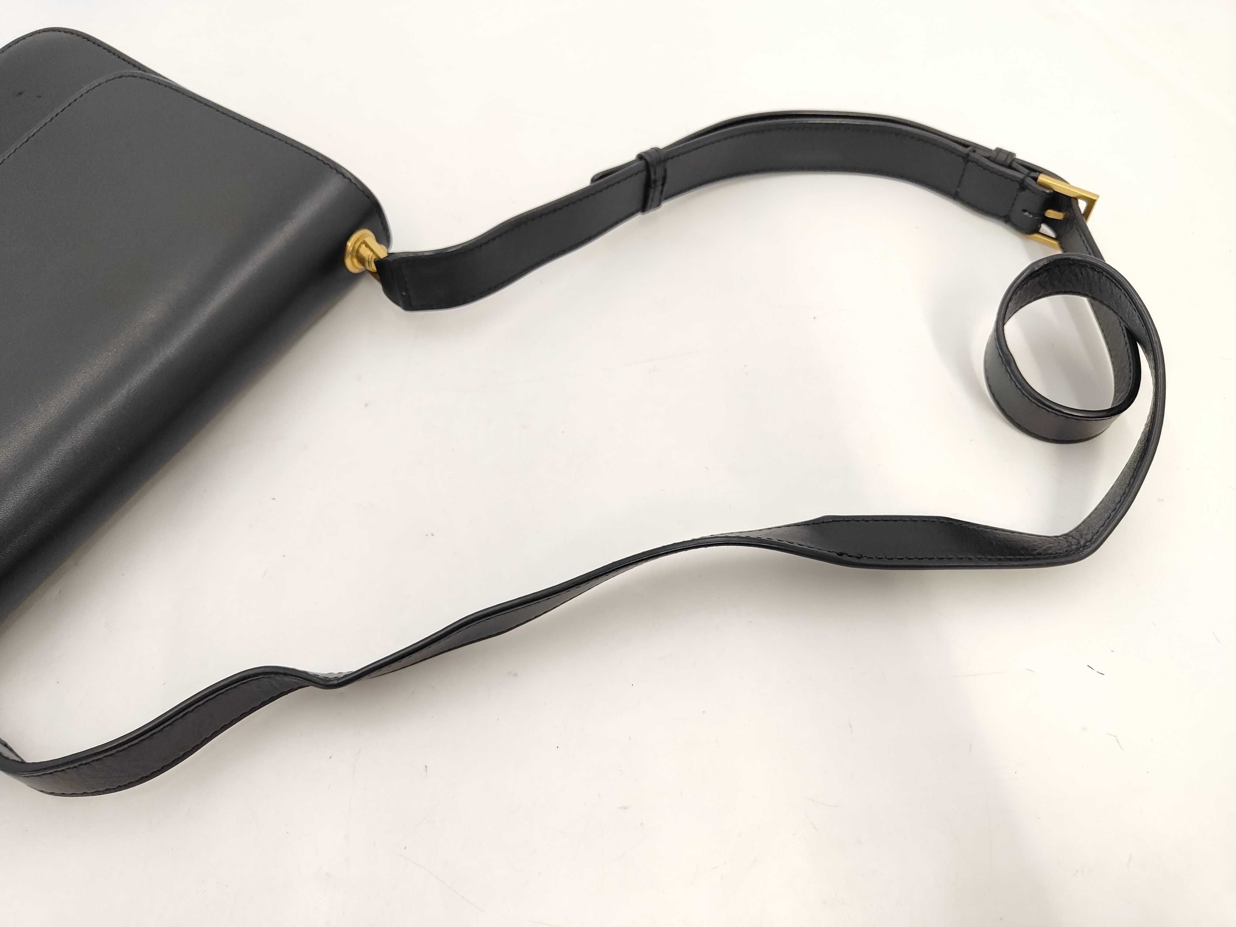 CarreBox Shoulder & Crossbody Bag, Black with Gold Buckle — view 5