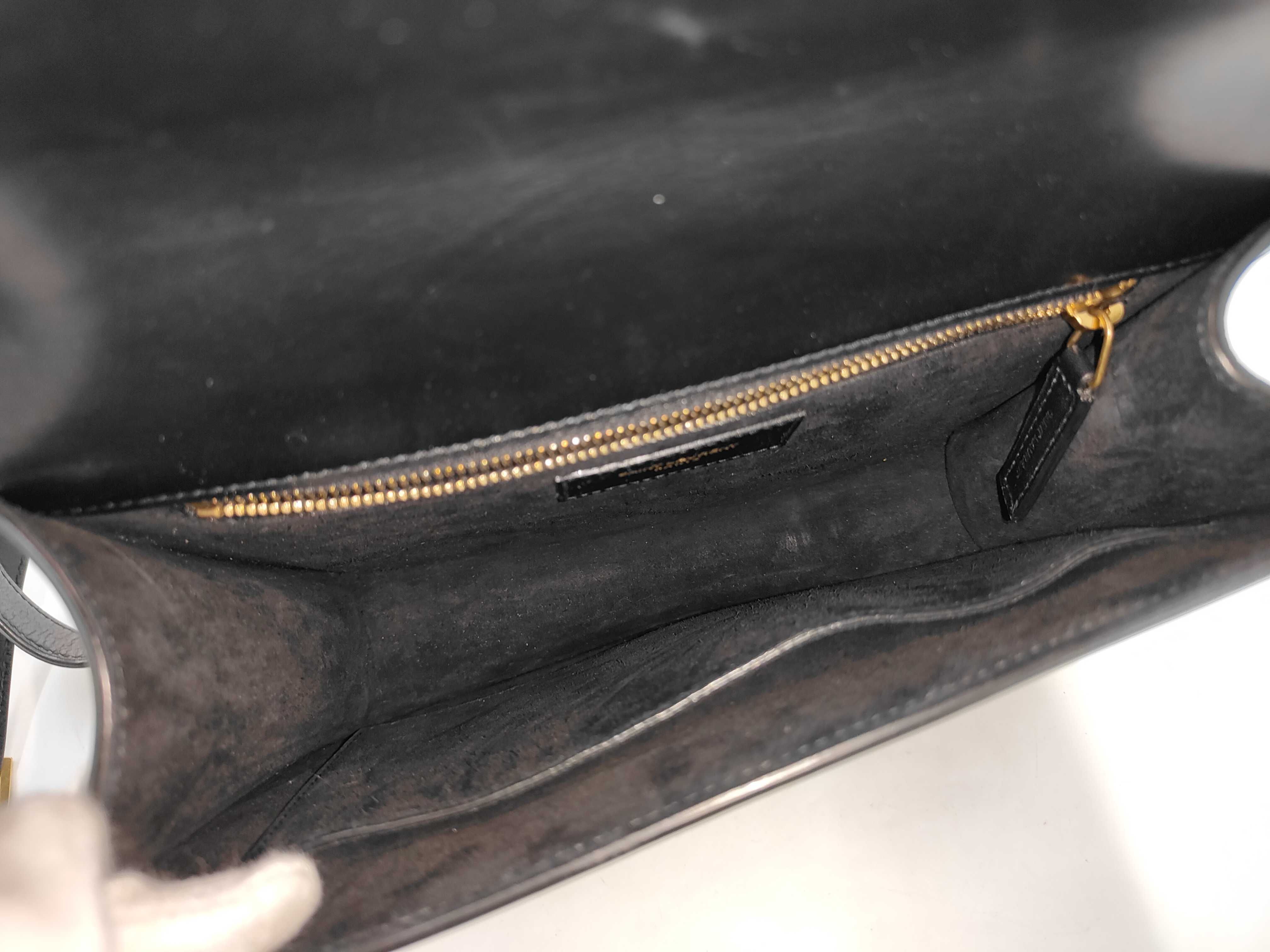 CarreBox Shoulder & Crossbody Bag, Black with Gold Buckle — view 9