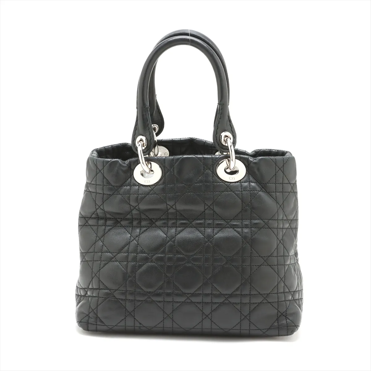 Cannage Leather Handbag Black — view 2
