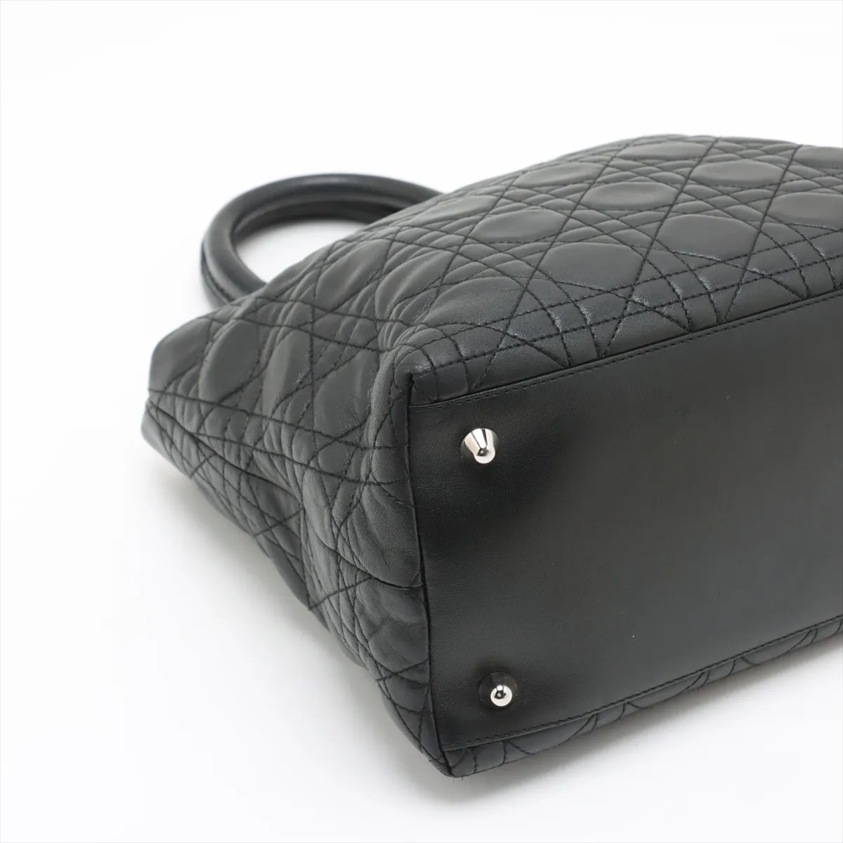 Cannage Leather Handbag Black — view 4