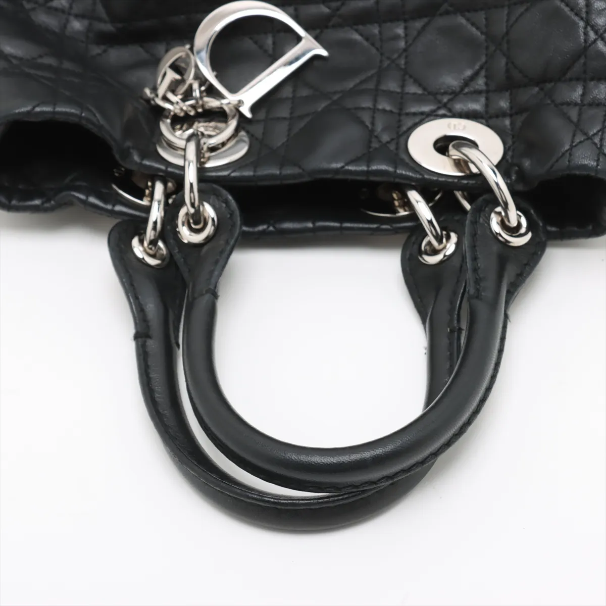 Cannage Leather Handbag Black — view 5