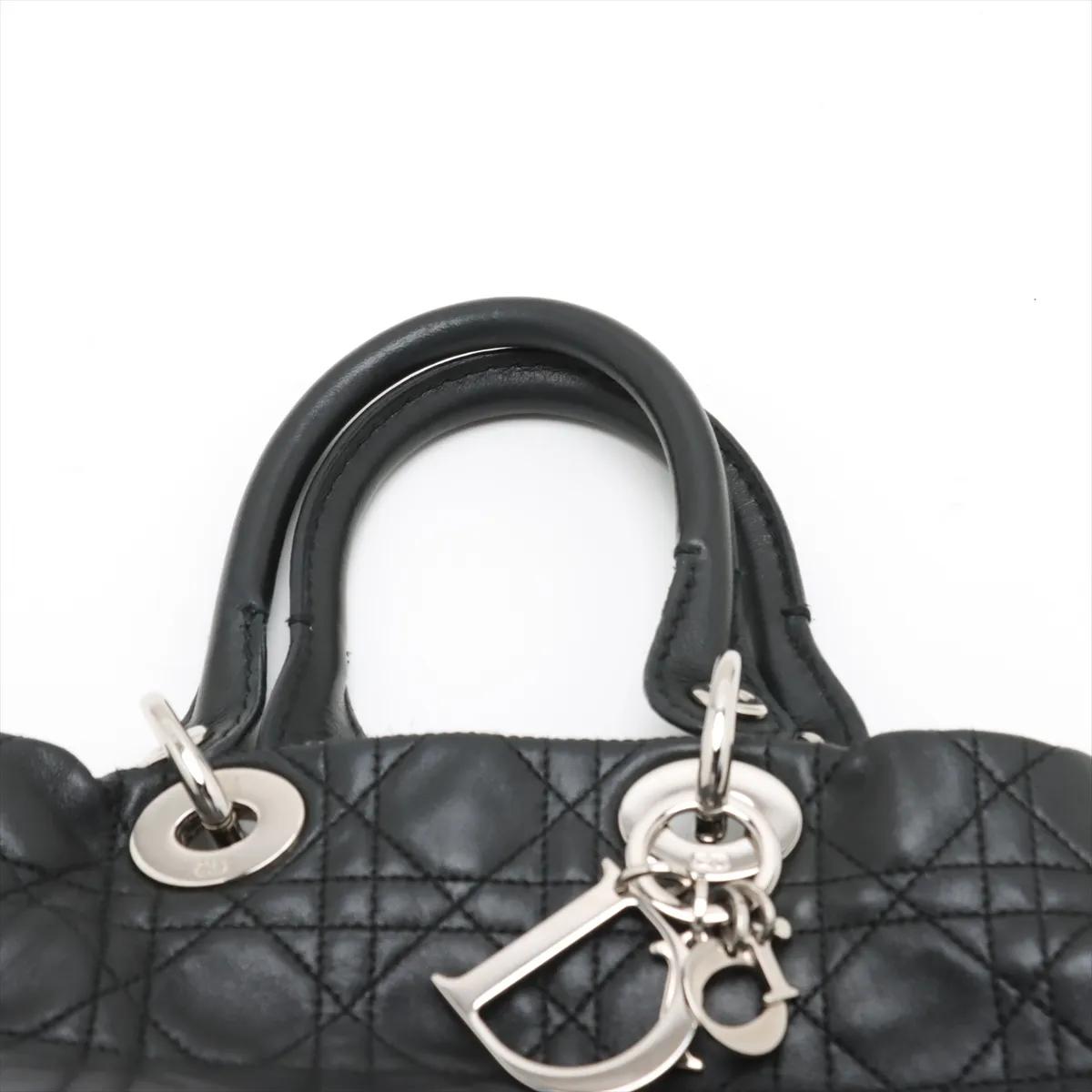 Cannage Leather Handbag Black — view 6