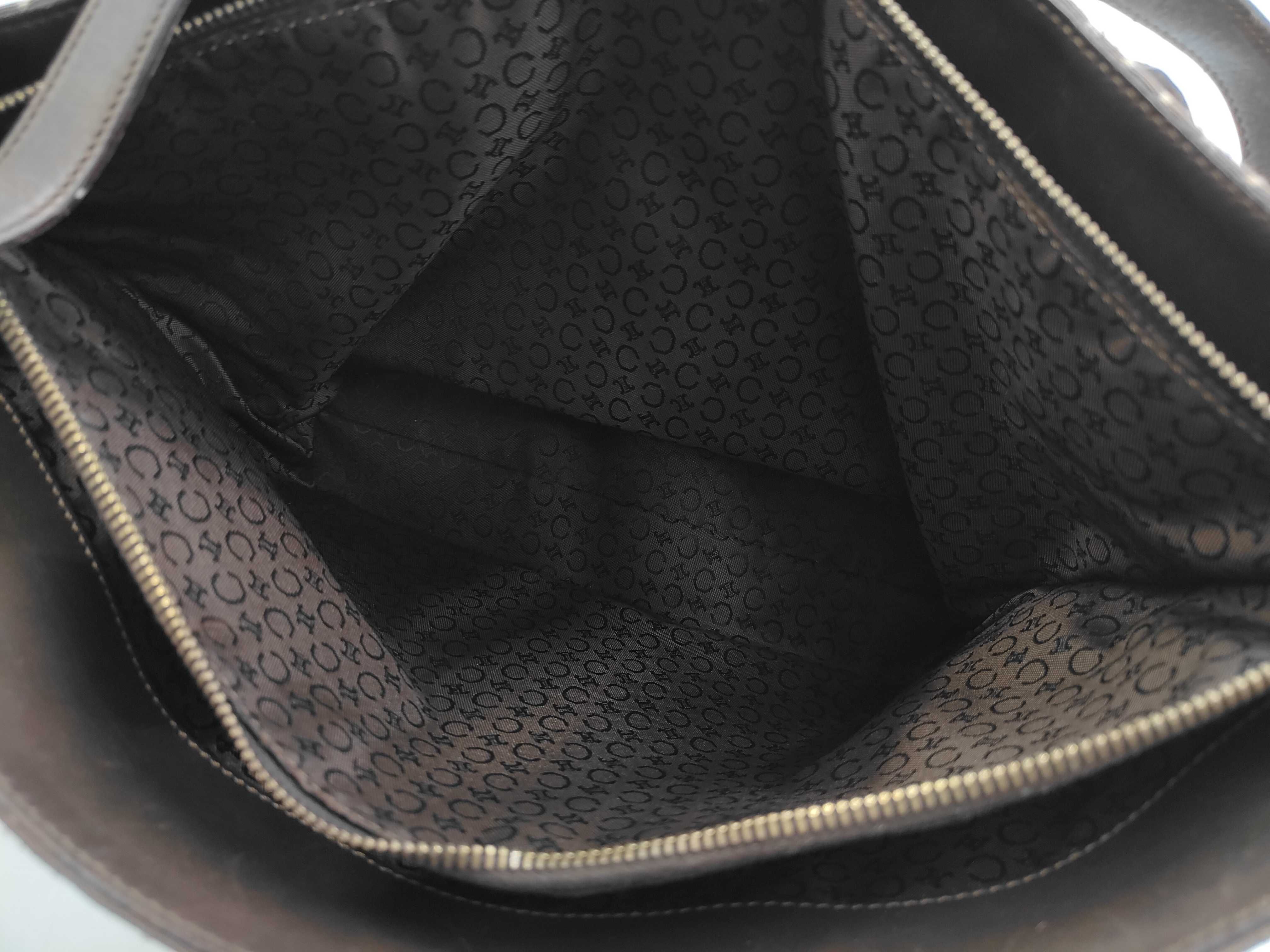 C Blazon Tote Bag, Canvas, Dark Brown Tote Bag — view 12