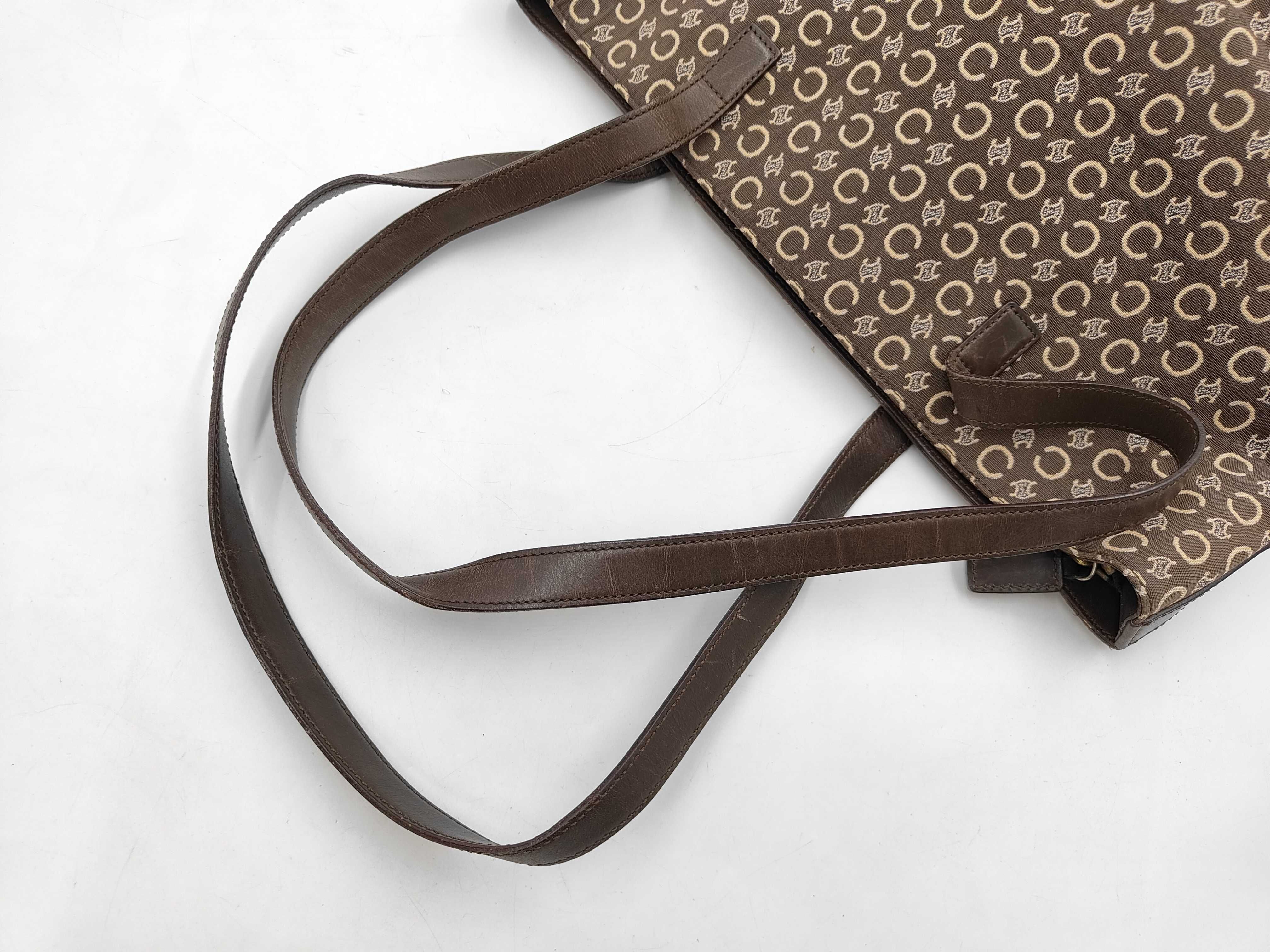 C Blazon Tote Bag, Canvas, Dark Brown Tote Bag — view 5