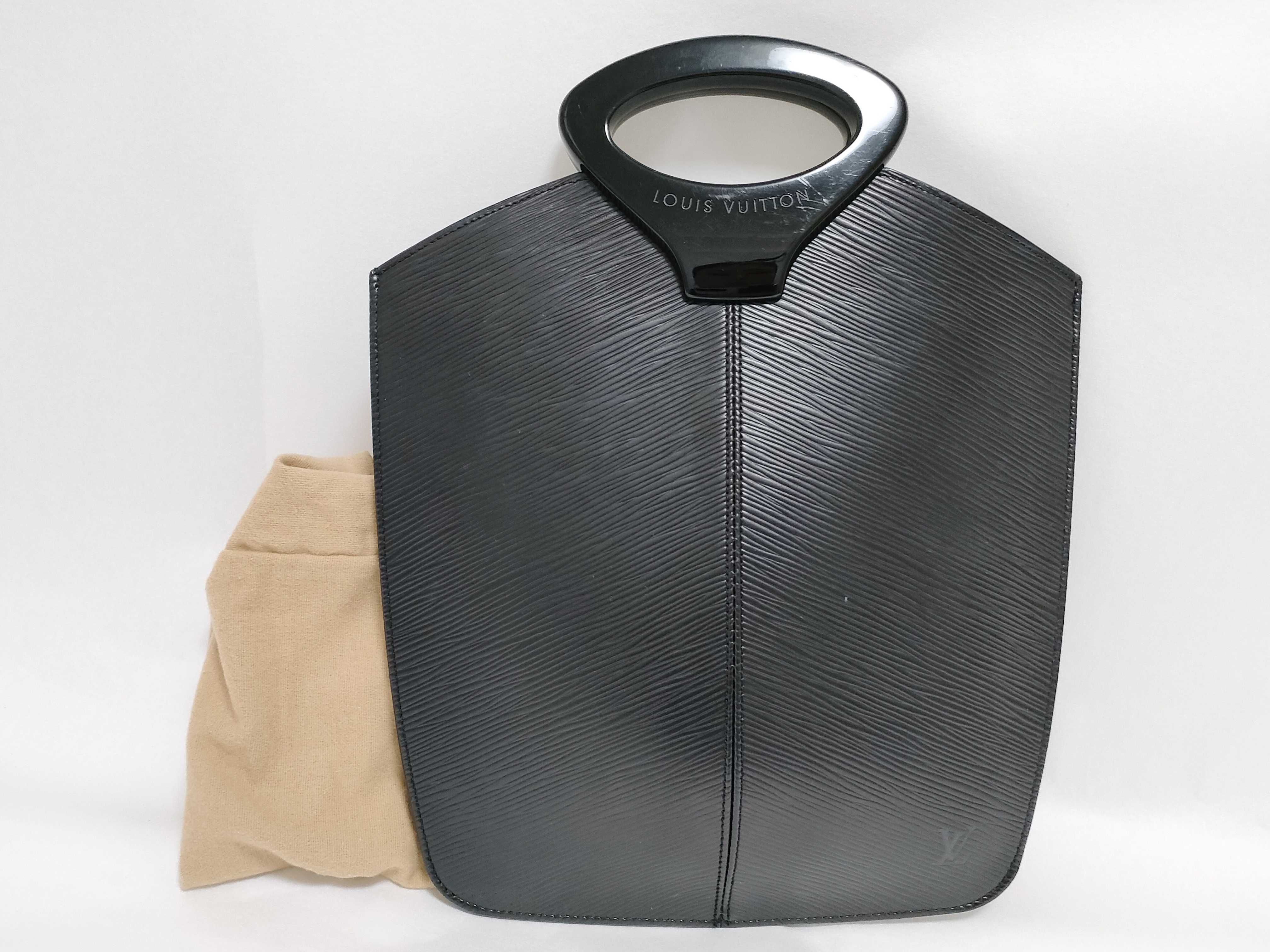 Epi Leather Demi-Lune Handbag, Black