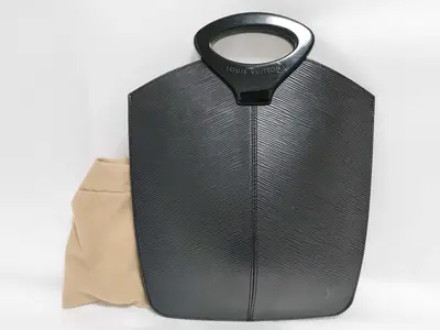 Epi Leather Demi-Lune Handbag, Black