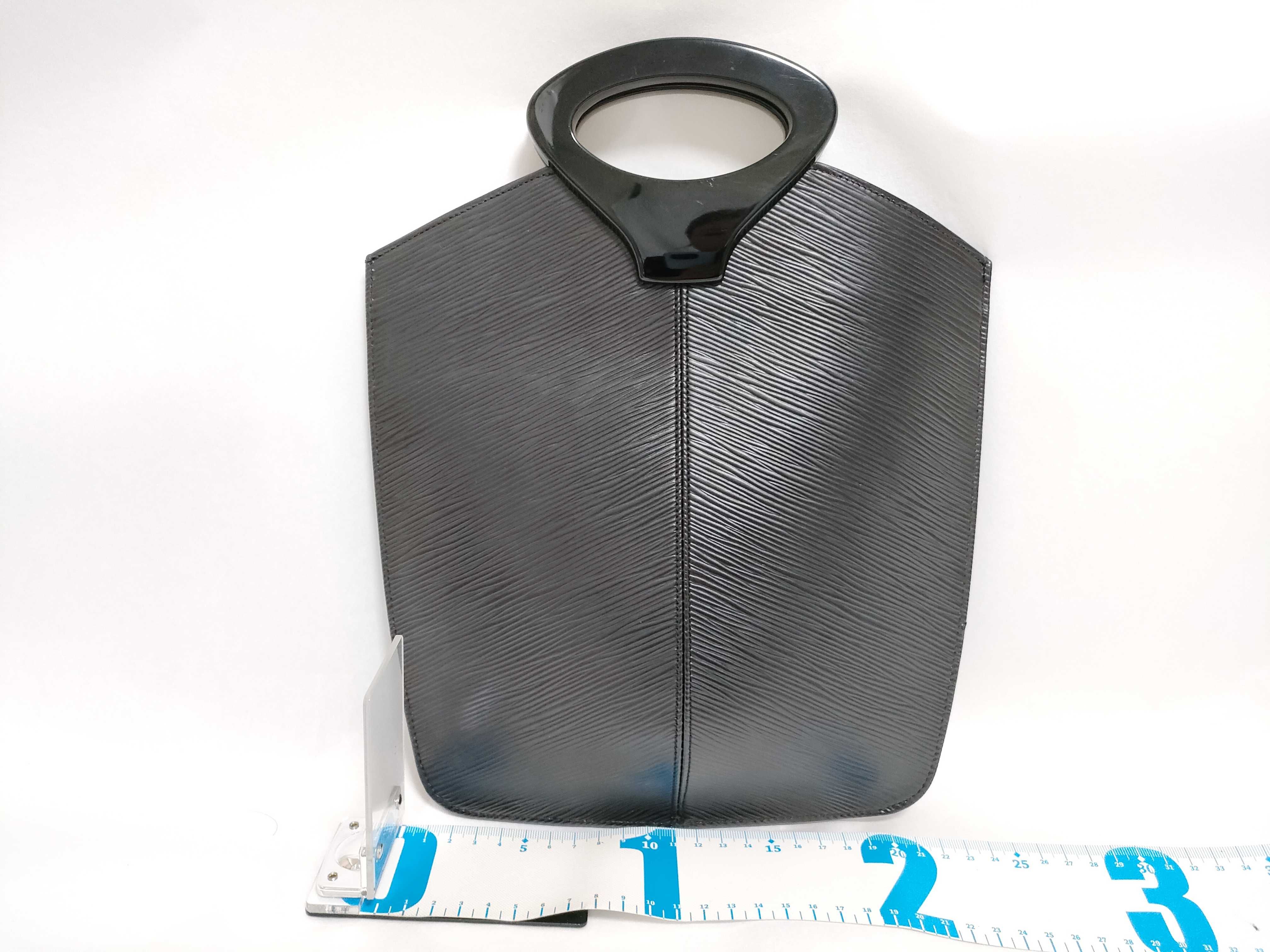 Epi Leather Demi-Lune Handbag, Black — view 2