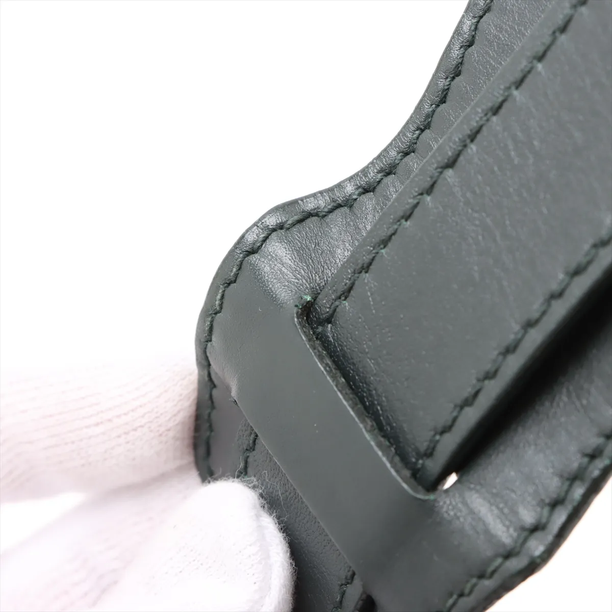 Giant Mini City Leather x Patent Leather 2WAY Handbag Green 309544 with Mirror — view 12