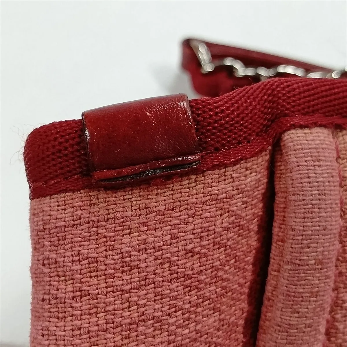 Deauville PM Canvas x Leather Chain Tote Bag, Red, Silver Hardware, 16701471, Serial Number 16 — view 14