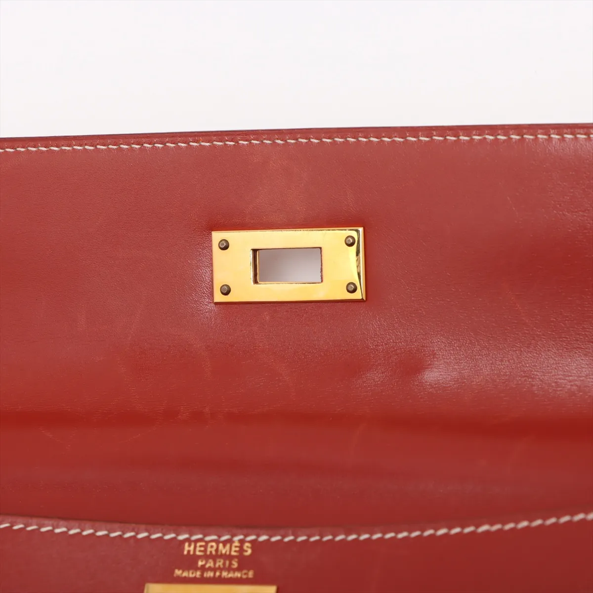 [Individually packaged] Hermes Kelly 28 Letournée Box Calf Brown Gold Hardware V: 1992 — view 12
