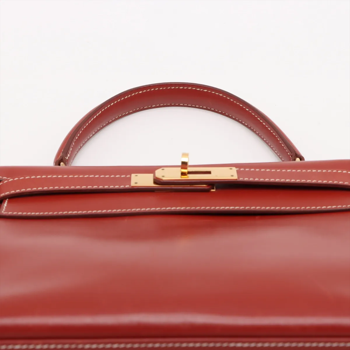[Individually packaged] Hermes Kelly 28 Letournée Box Calf Brown Gold Hardware V: 1992 — view 6