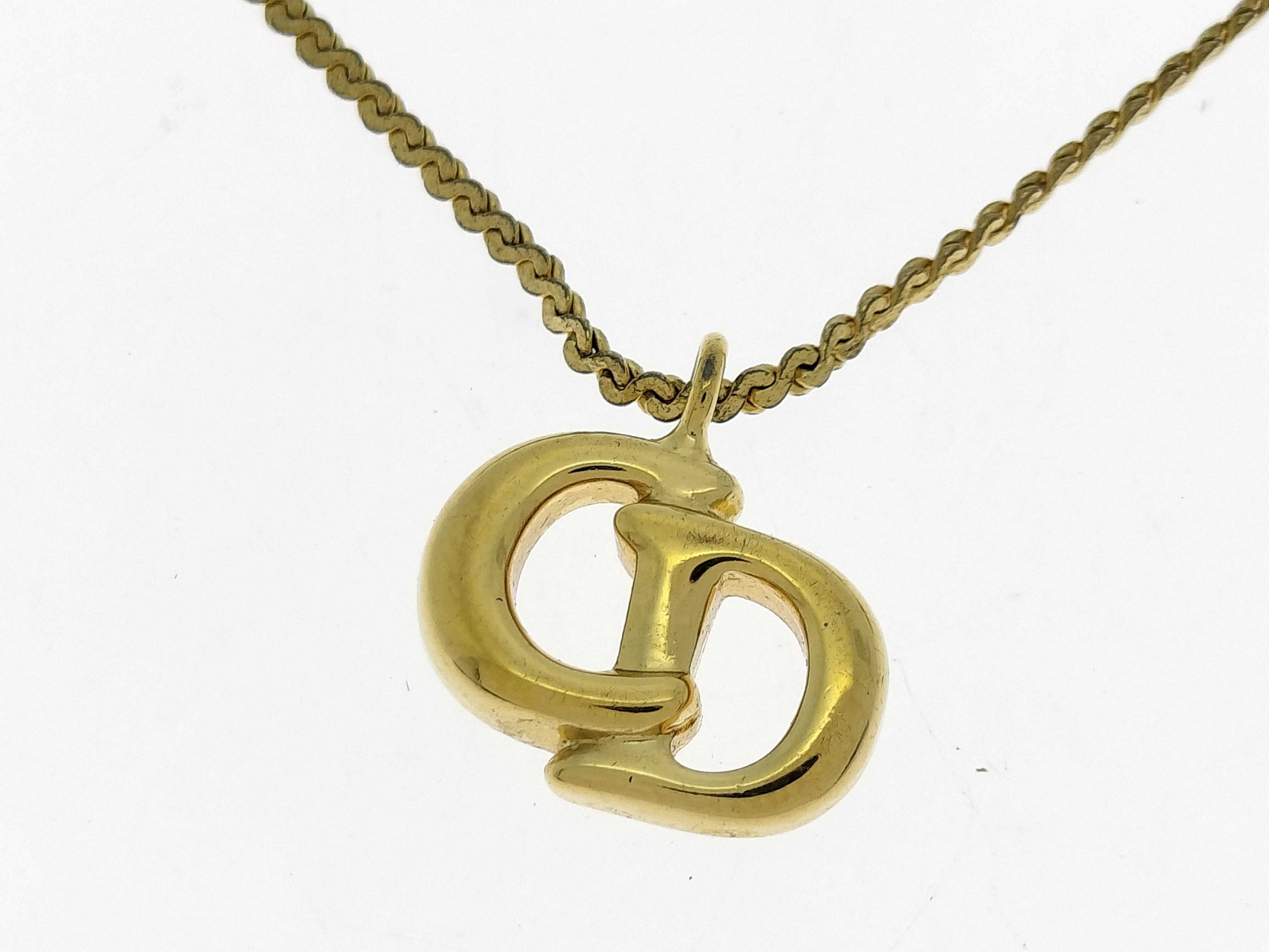 CD Logo Necklace, Gold Necklace