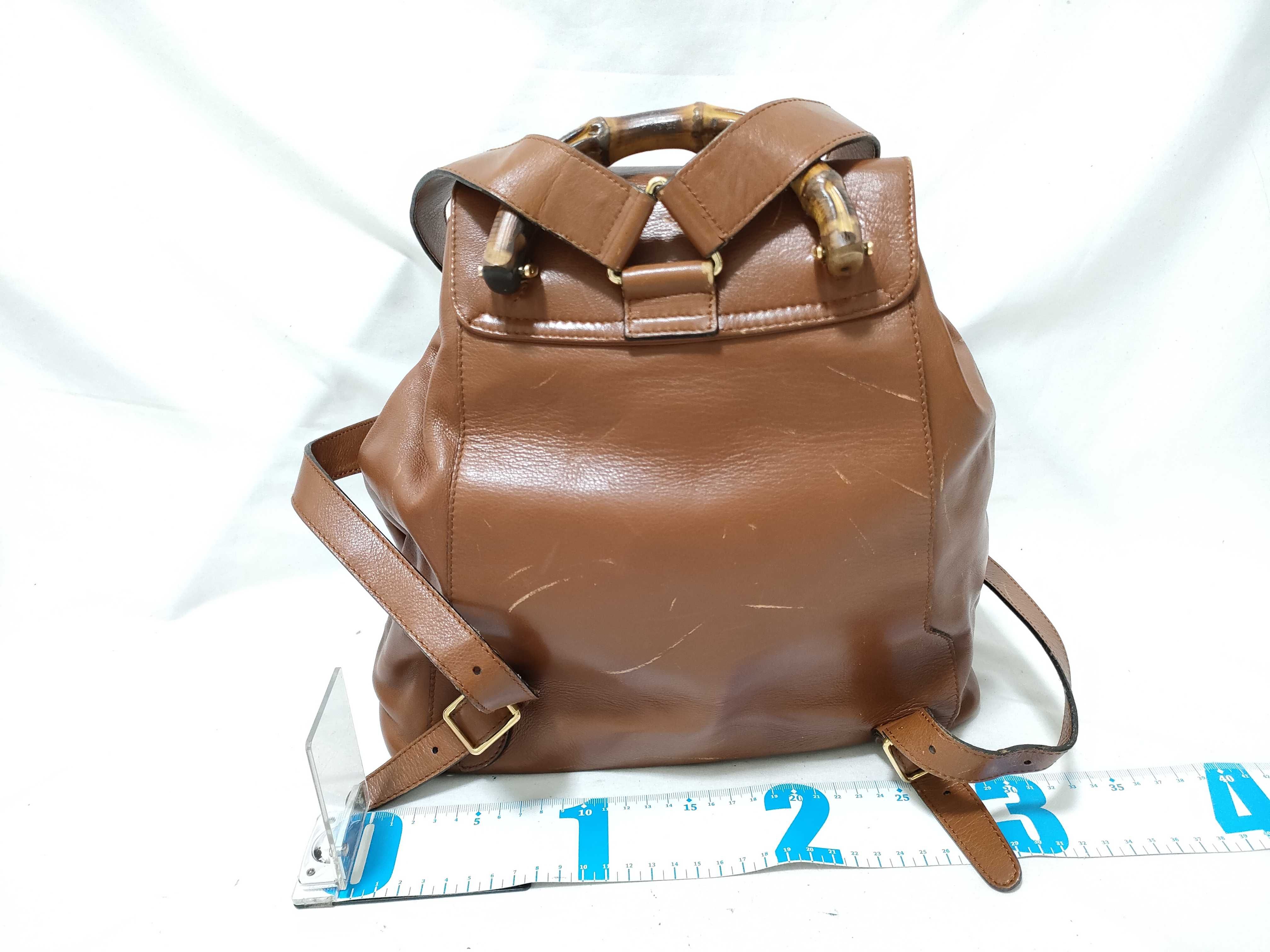 Bamboo 003・1998・0016 Leather Backpack, Brown — view 2