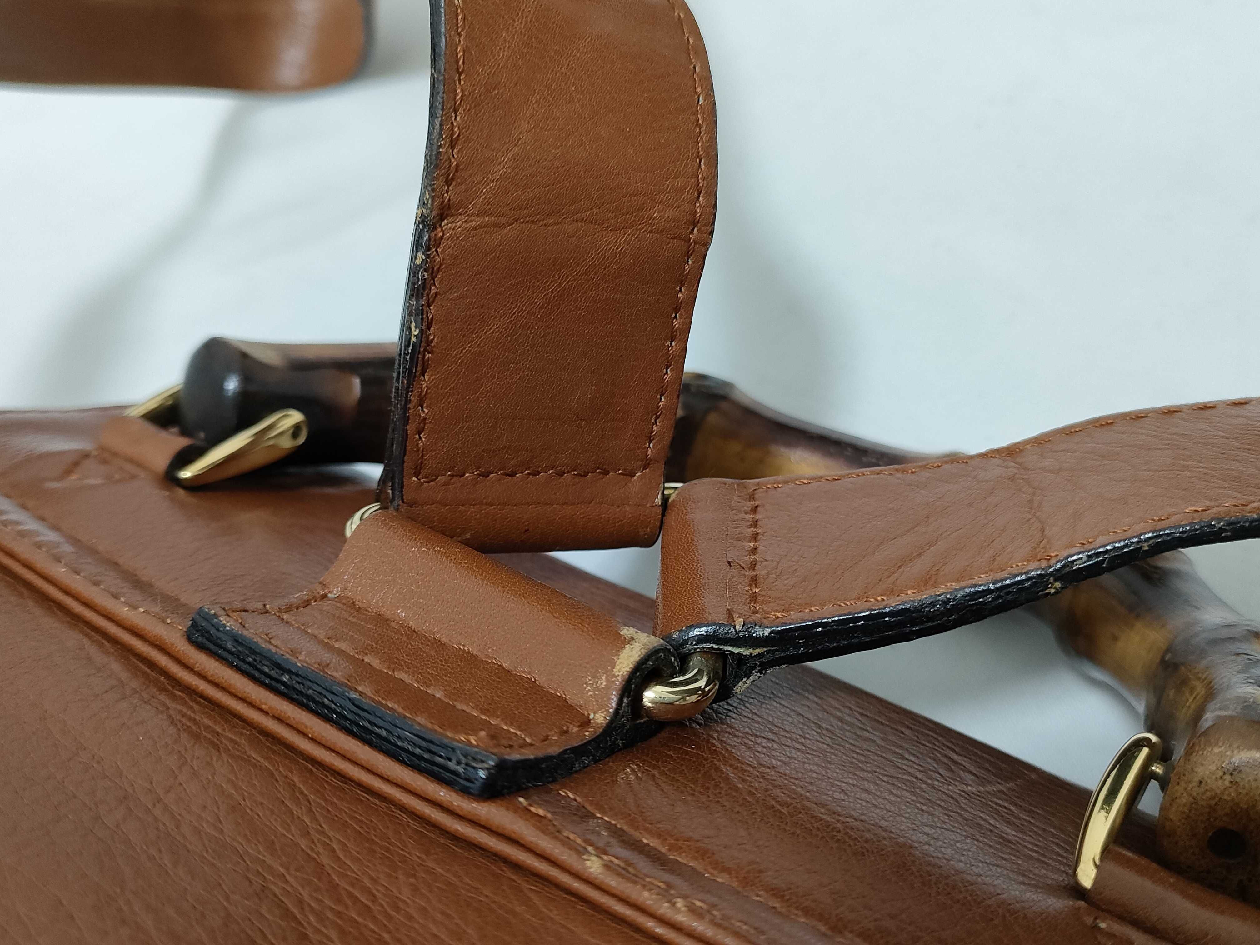 Bamboo 003・1998・0016 Leather Backpack, Brown — view 5