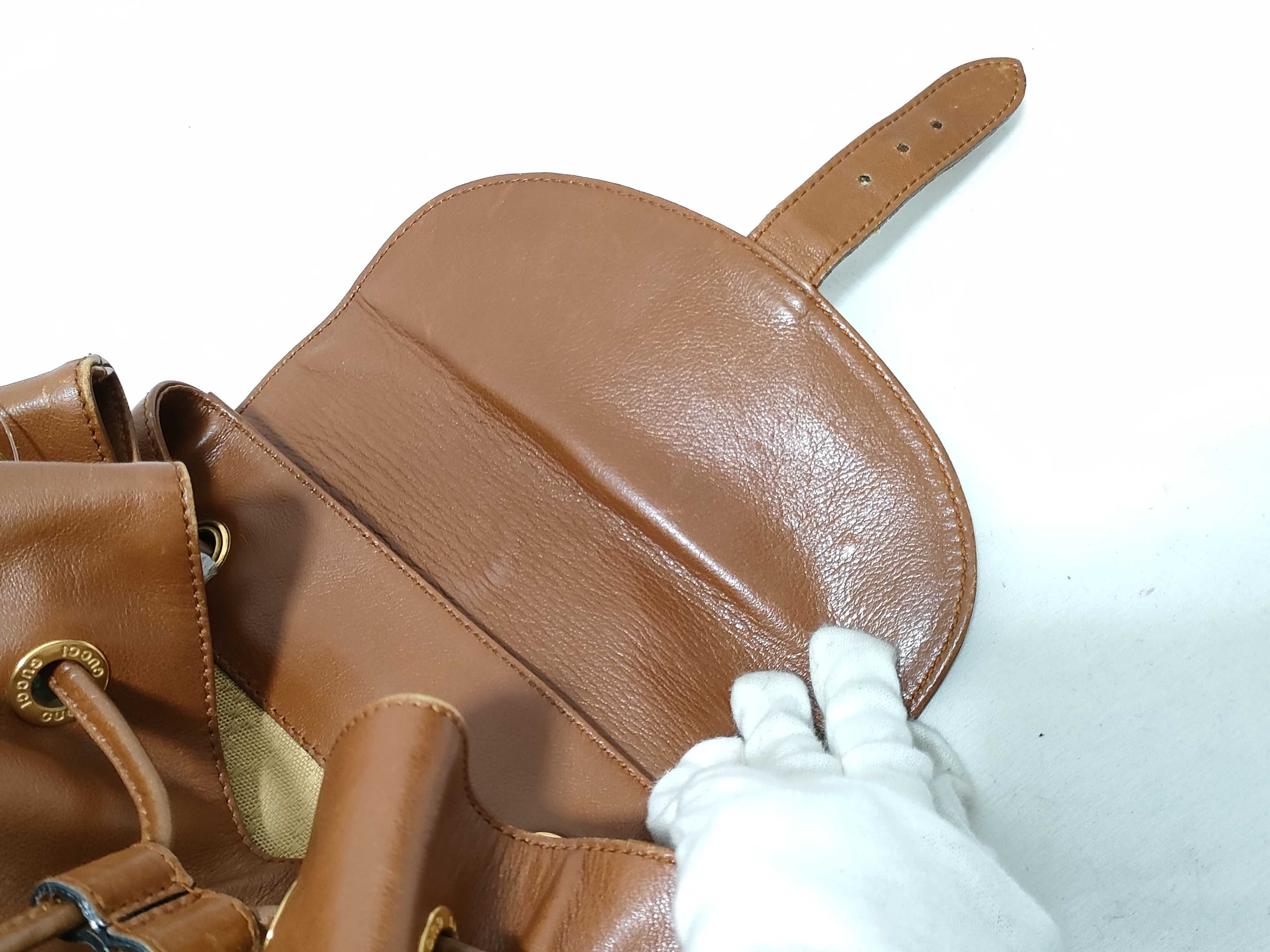 Bamboo 003・1998・0016 Leather Backpack, Brown — view 8