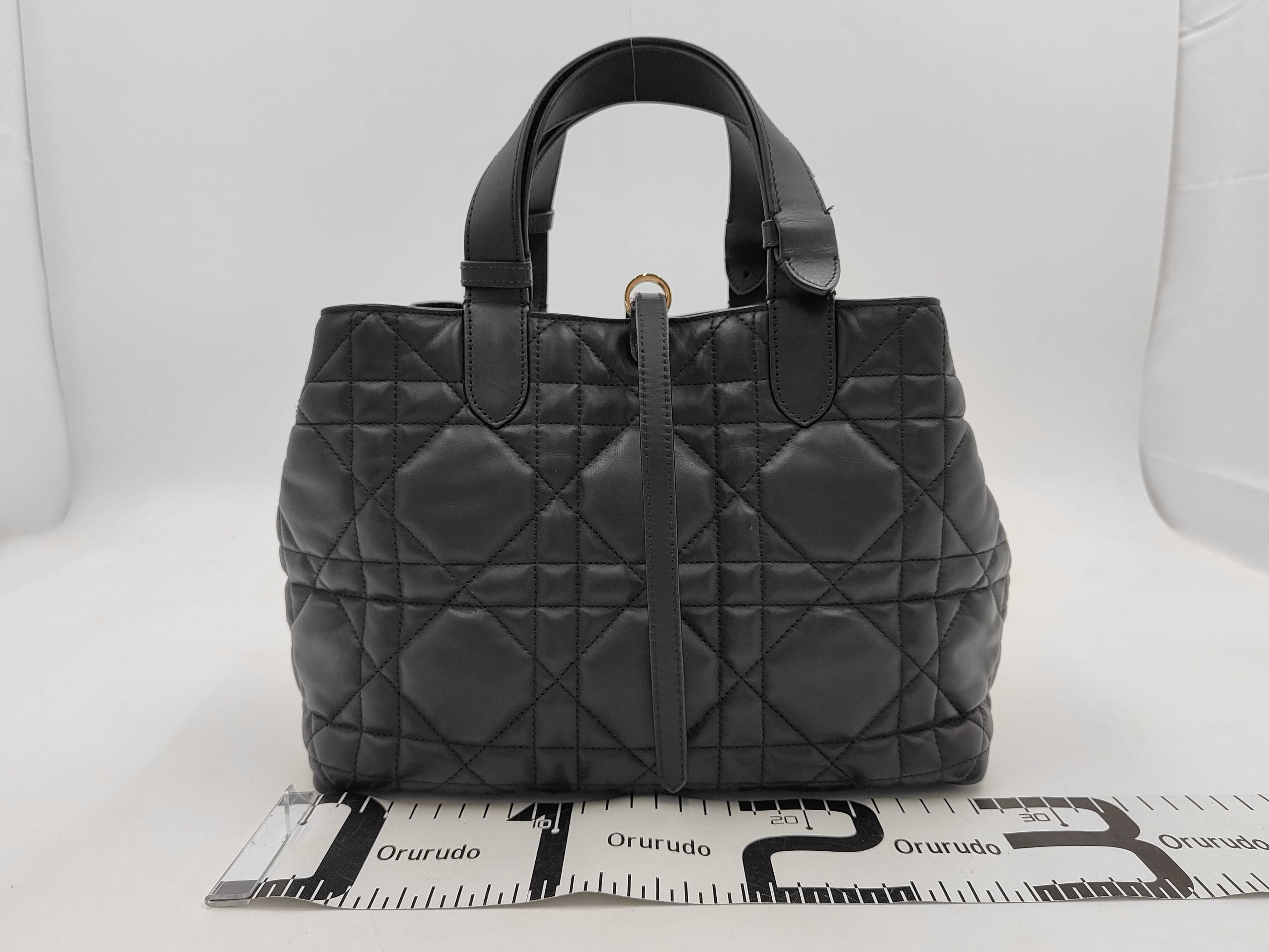 Toujours Micro Cannage Medium Leather Handbag (Black) - Includes Box and Dust Bag — view 2