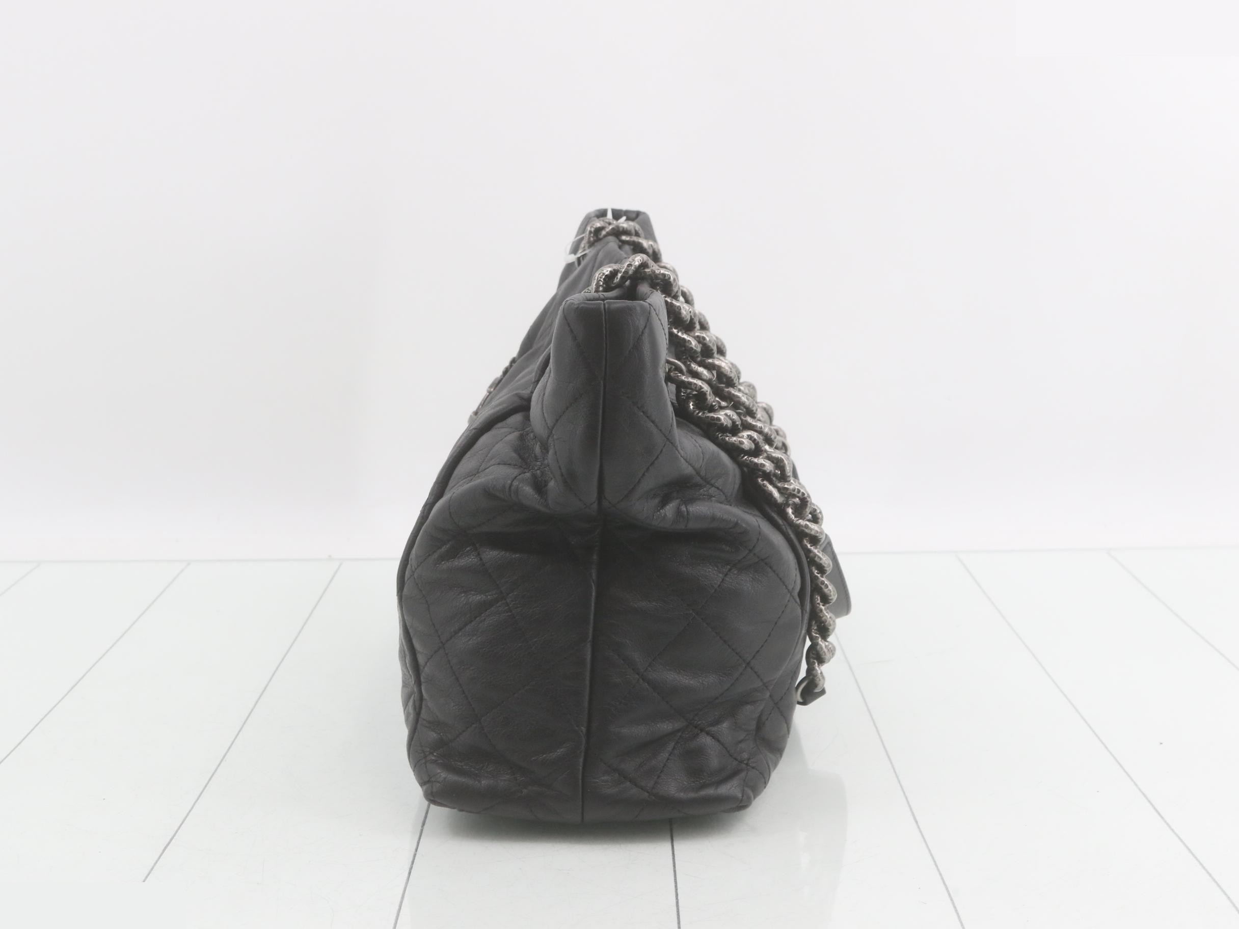Leather Coco Mark Charm Chain Tote — view 3