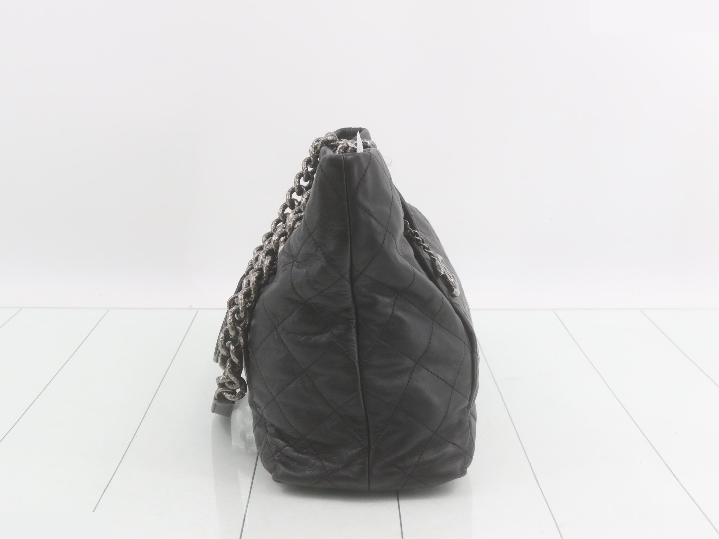 Leather Coco Mark Charm Chain Tote — view 4