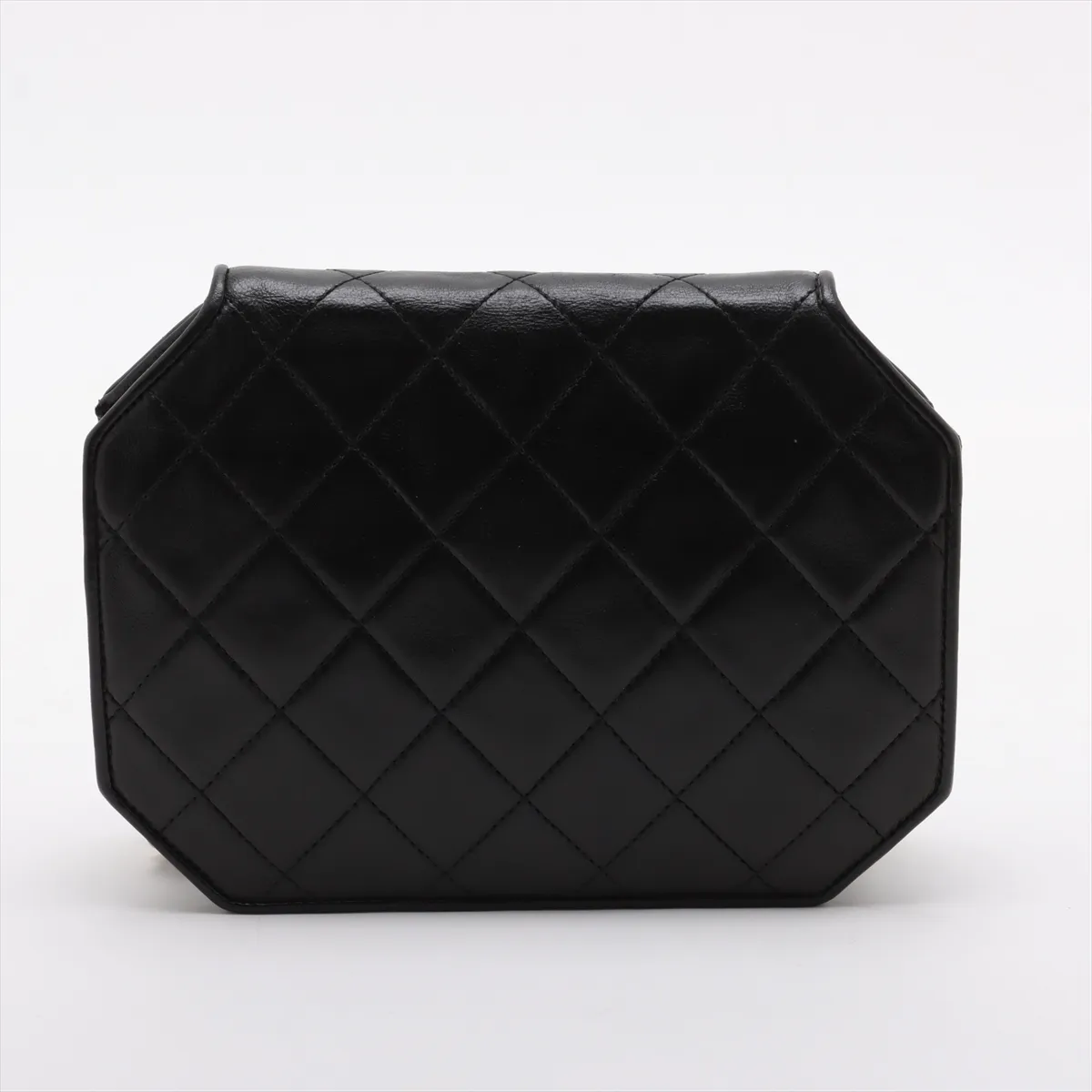 Matelasse Lambskin Chain Shoulder Bag Octagon Black Gold Hardware 1067710 No. 1 — view 2