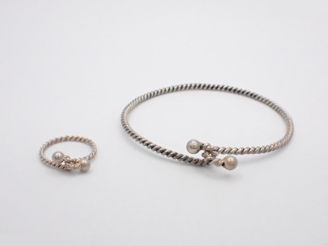 choker, bangle, and ring set (925 sterling silver), 22.5g — view 3