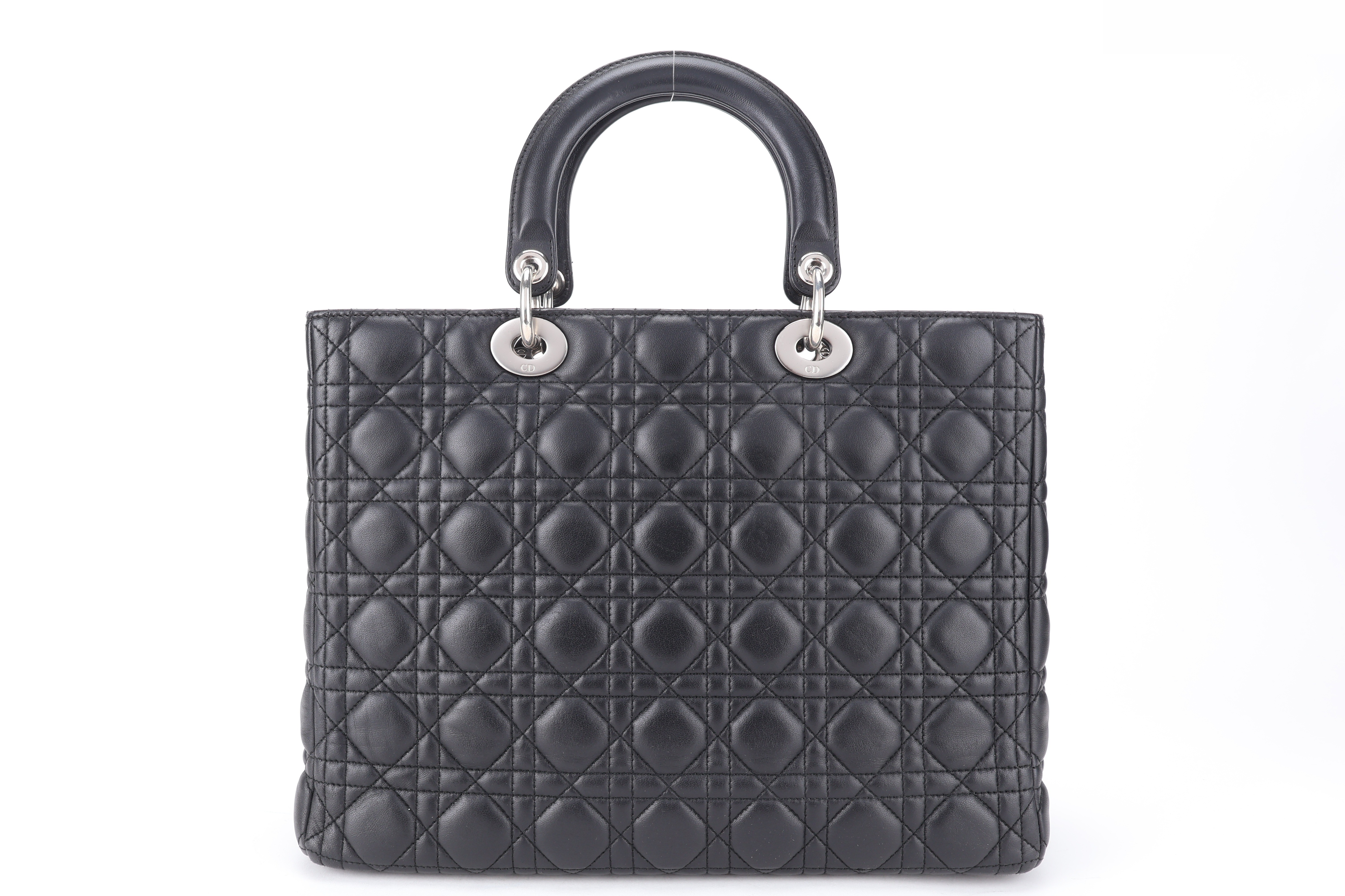 LADY DIOR LARGE BLACK LAMBSKIN SHW — view 2